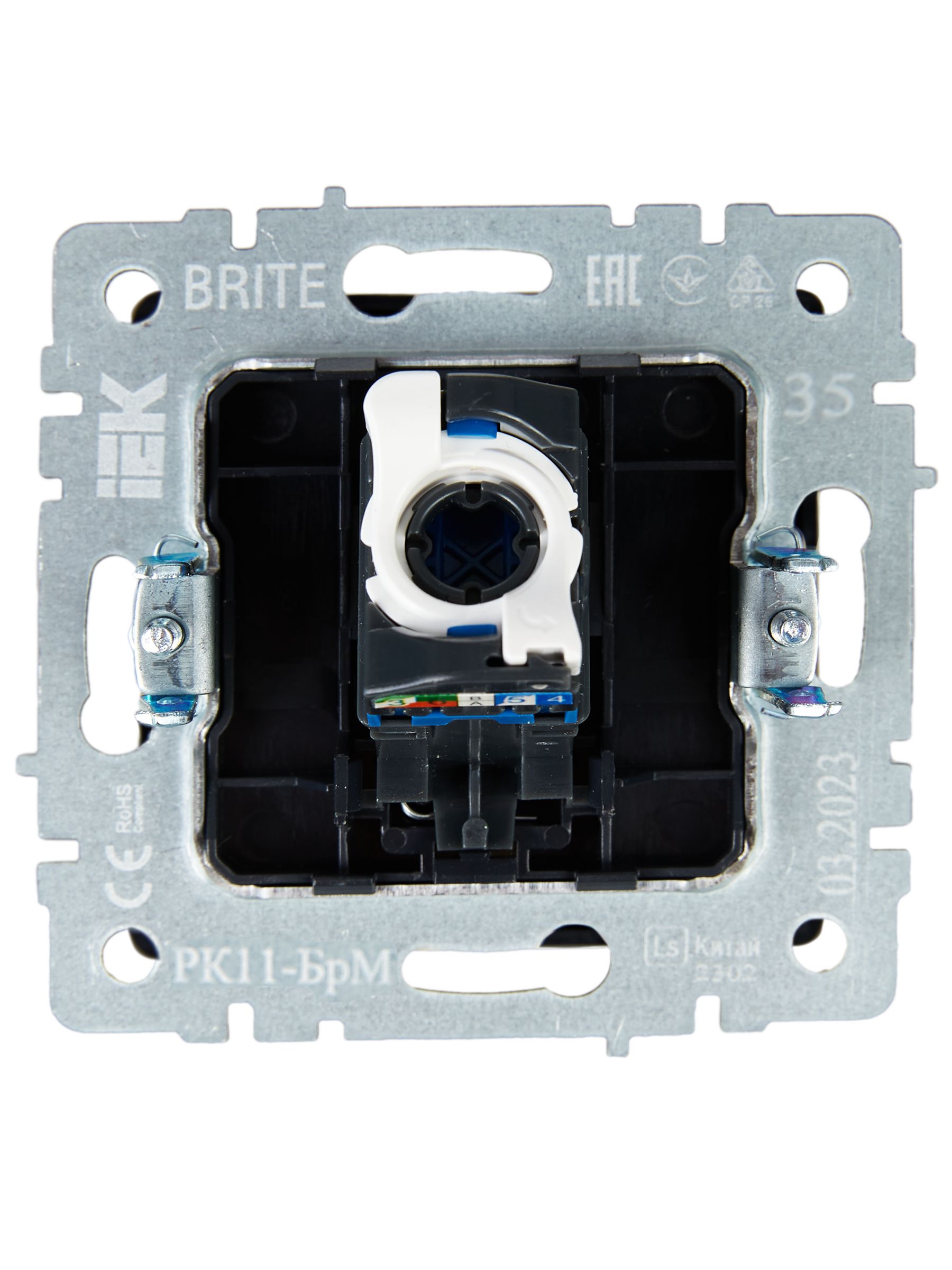 BRITE Розетка компьютерная RJ45 кат.6 РК11-БрМ маренго IEK — фото