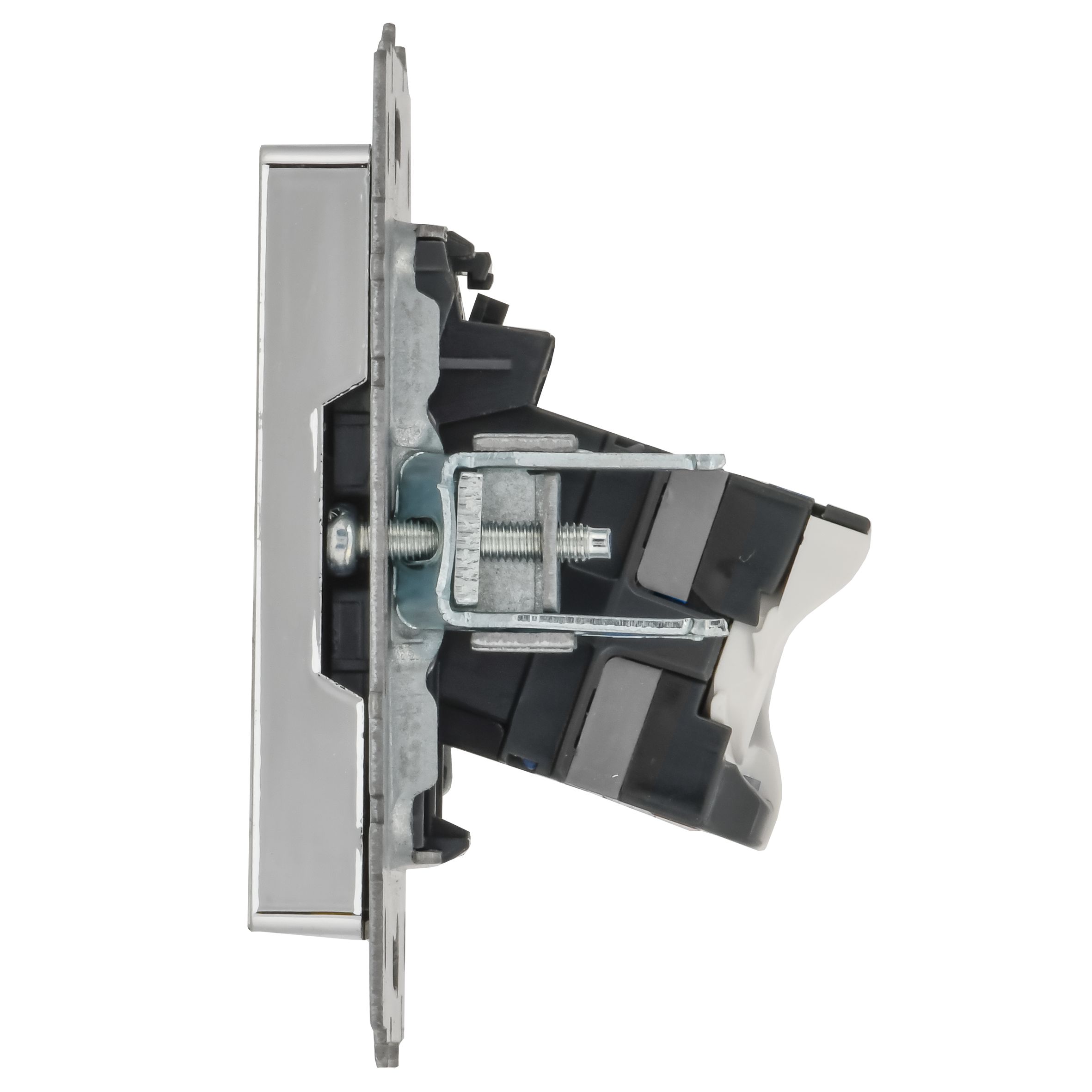 BRITE Розетка компьютерная RJ45 кат.5E РК10-БрГН металл хром/никель IEK — фото