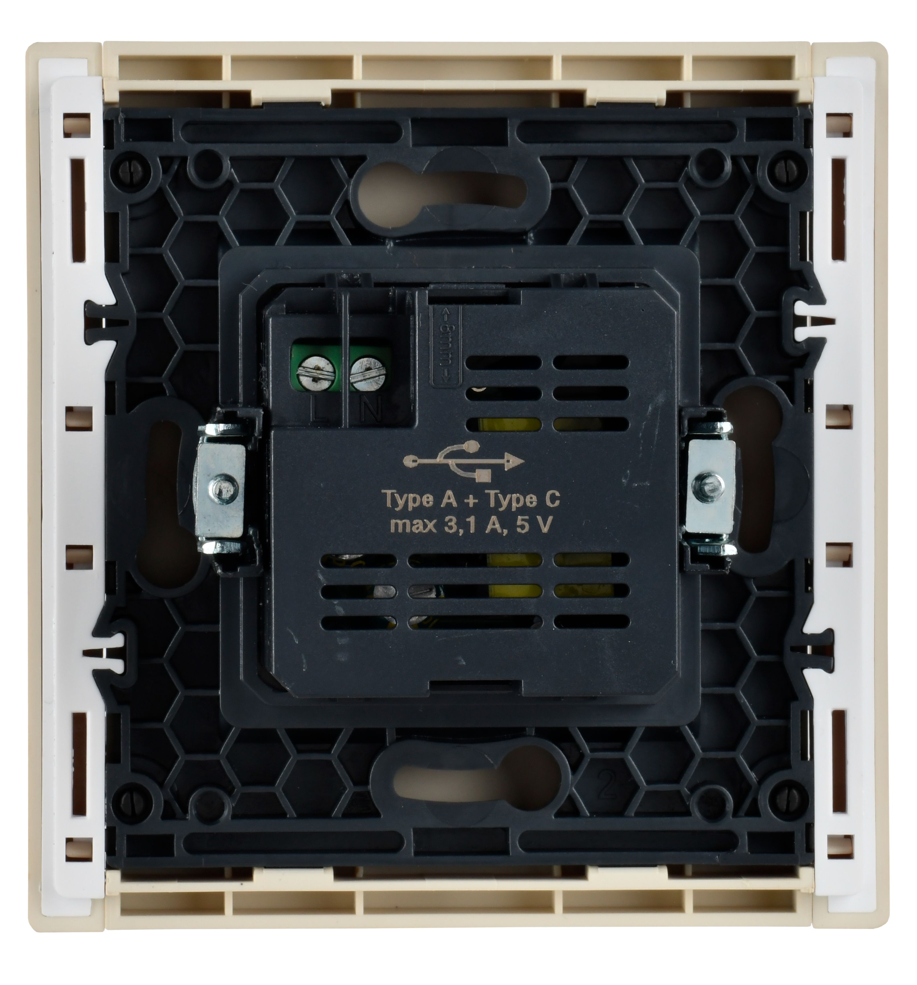 FORTE&PIANO Розетка USB A+C 3,1А FP450 ваниль IEK — фото