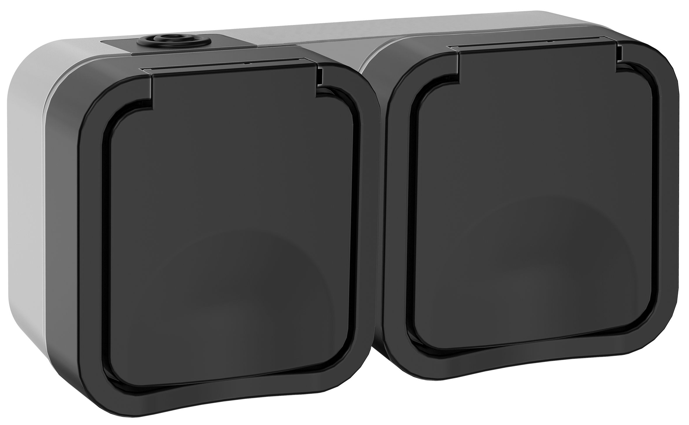 TORS Розетка 2-местная горизонтальная 16А IP55 TS122 графит IEK
