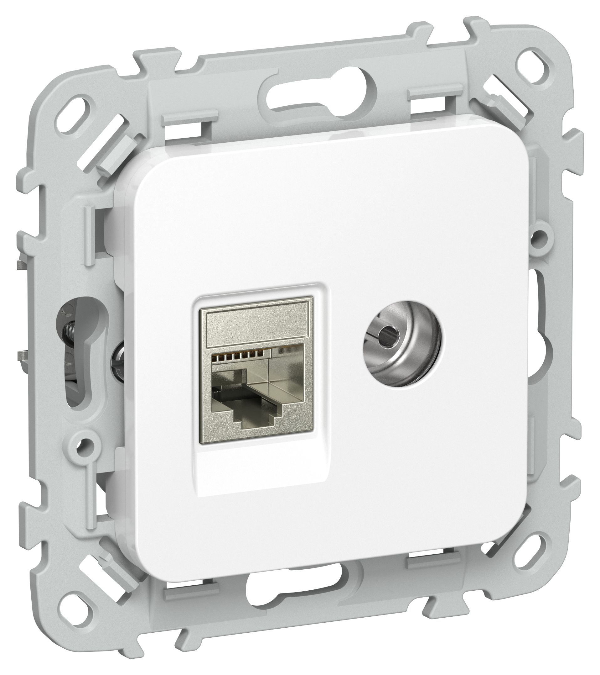 FLITE Розетка 2-местная RJ45/TV категория 5Е STP РКТВ5е-2-1-ФлБ белый IEK