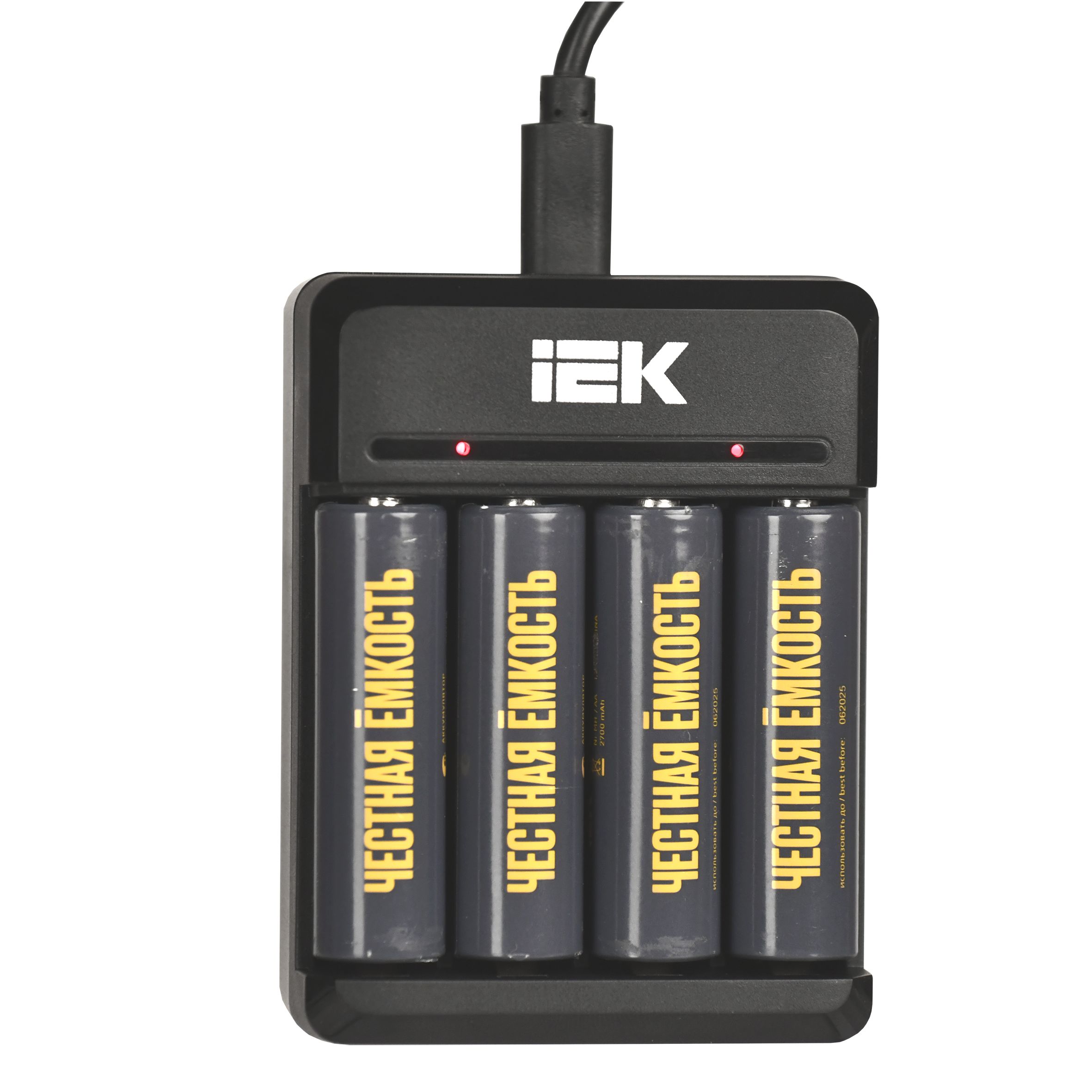 Устройство зарядное для 2-4 NiMH/CD аккумуляторов AA/AAA 200мА с LED индикатором IEK — фото