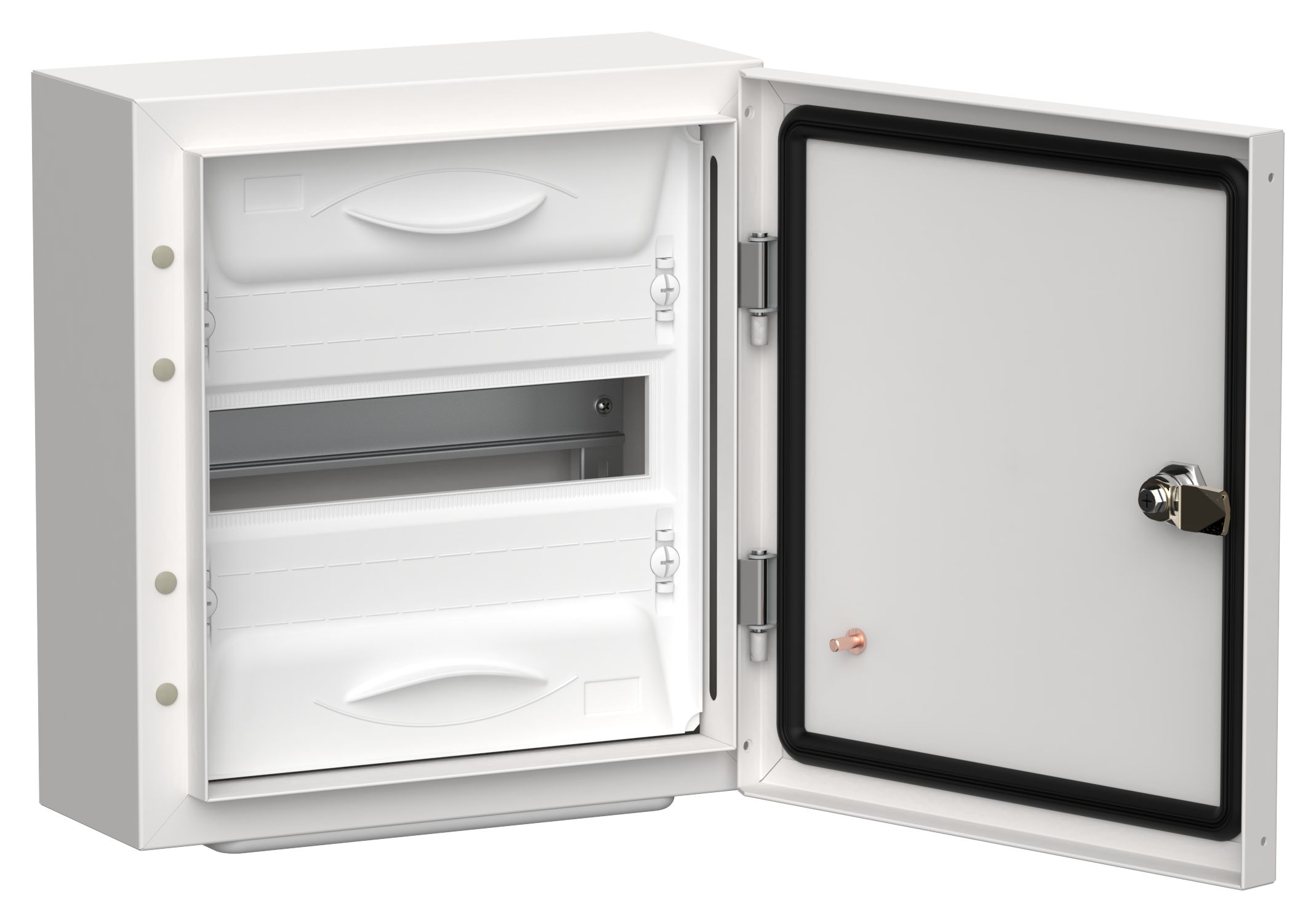 TITAN 5 Корпус металлический ЩРн-12 (1х12) 335х310х140мм IP54 белый (одна дверь) IEK