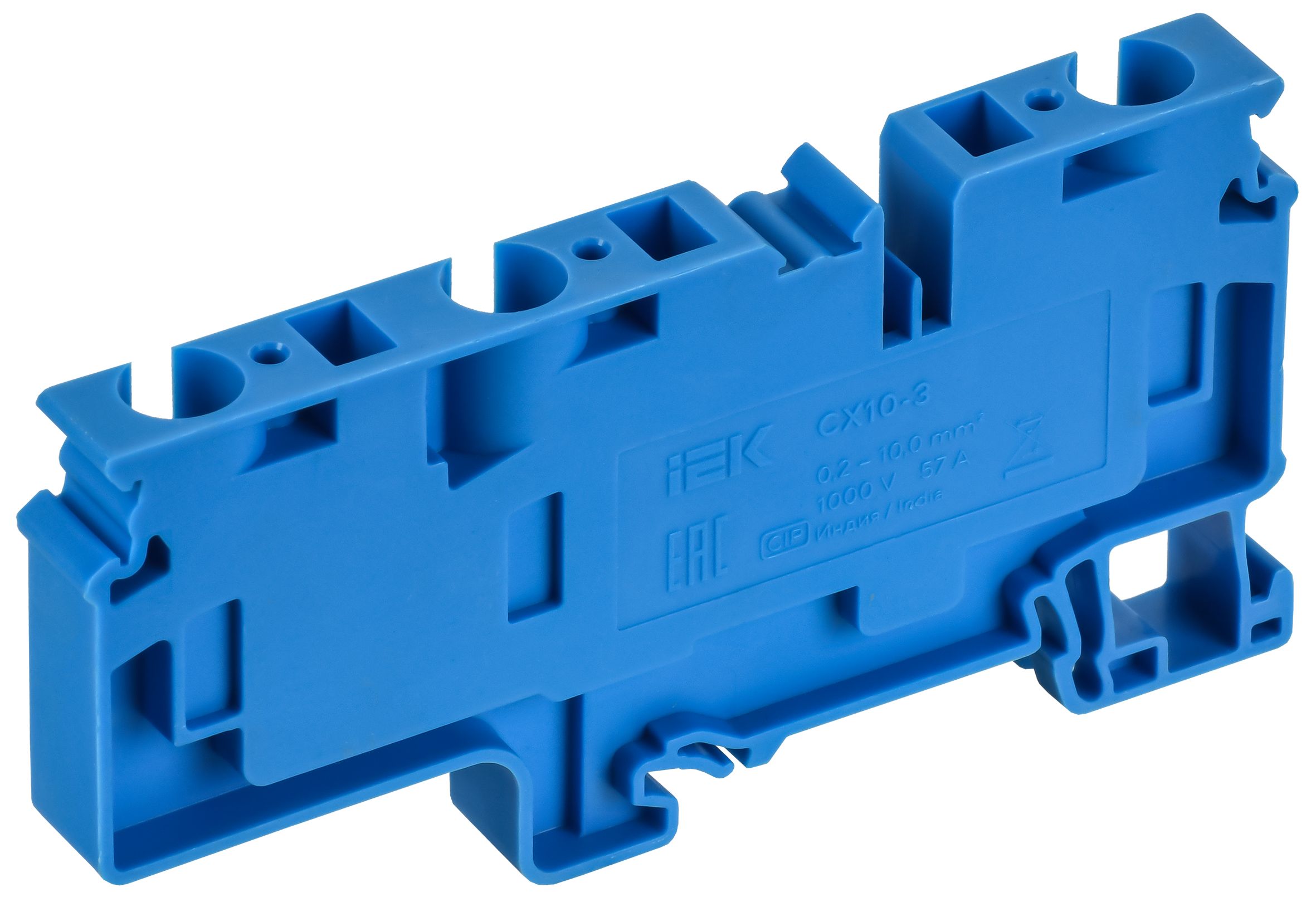 ARMAFIX Клемма пружинная CX10-3 BU 10мм2 трехконтактная синяя IEK — фото