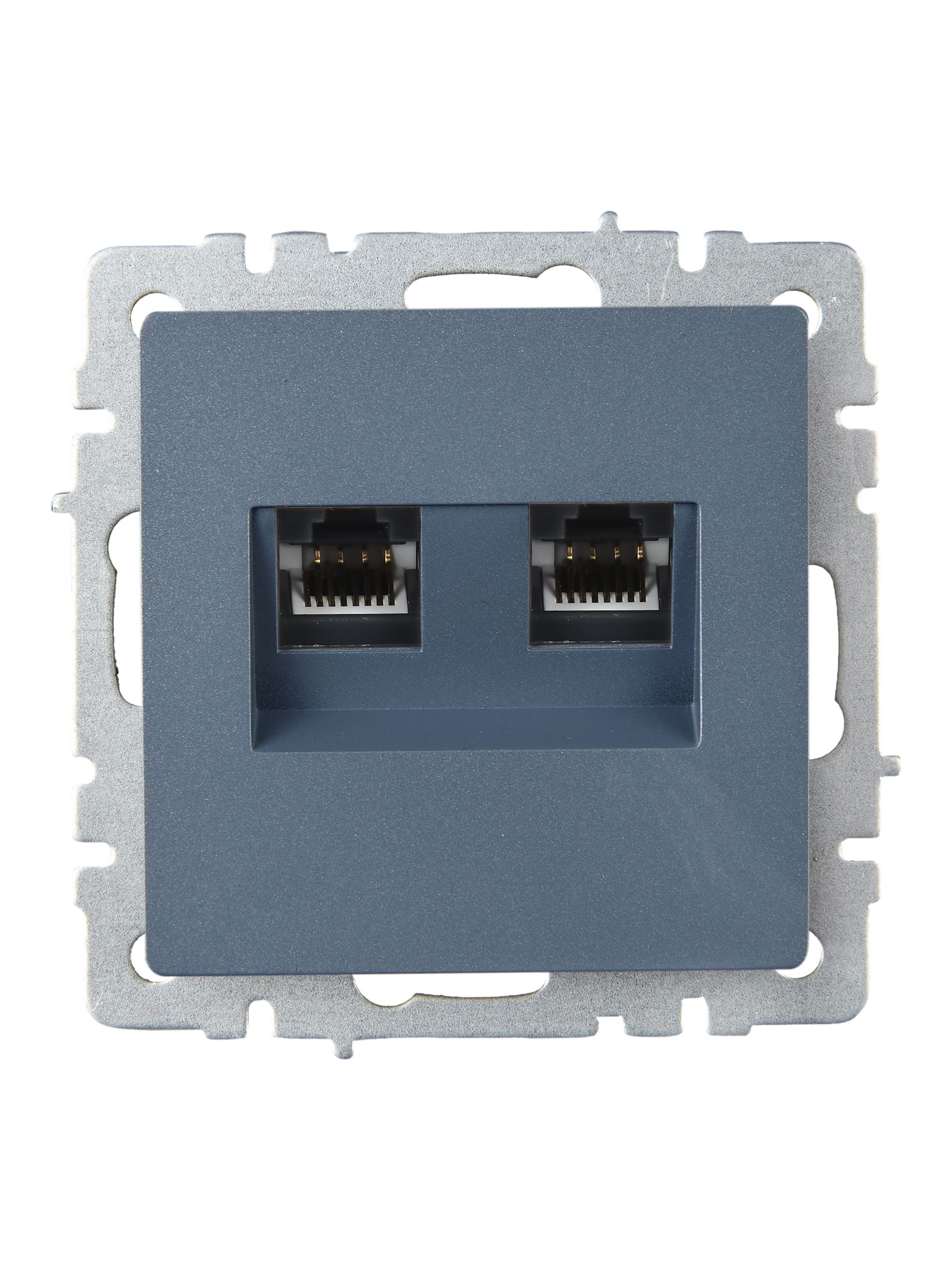 BRITE Розетка компьютерная двойная RJ45 кат.6 РК11-2-БрМ маренго IEK — фото
