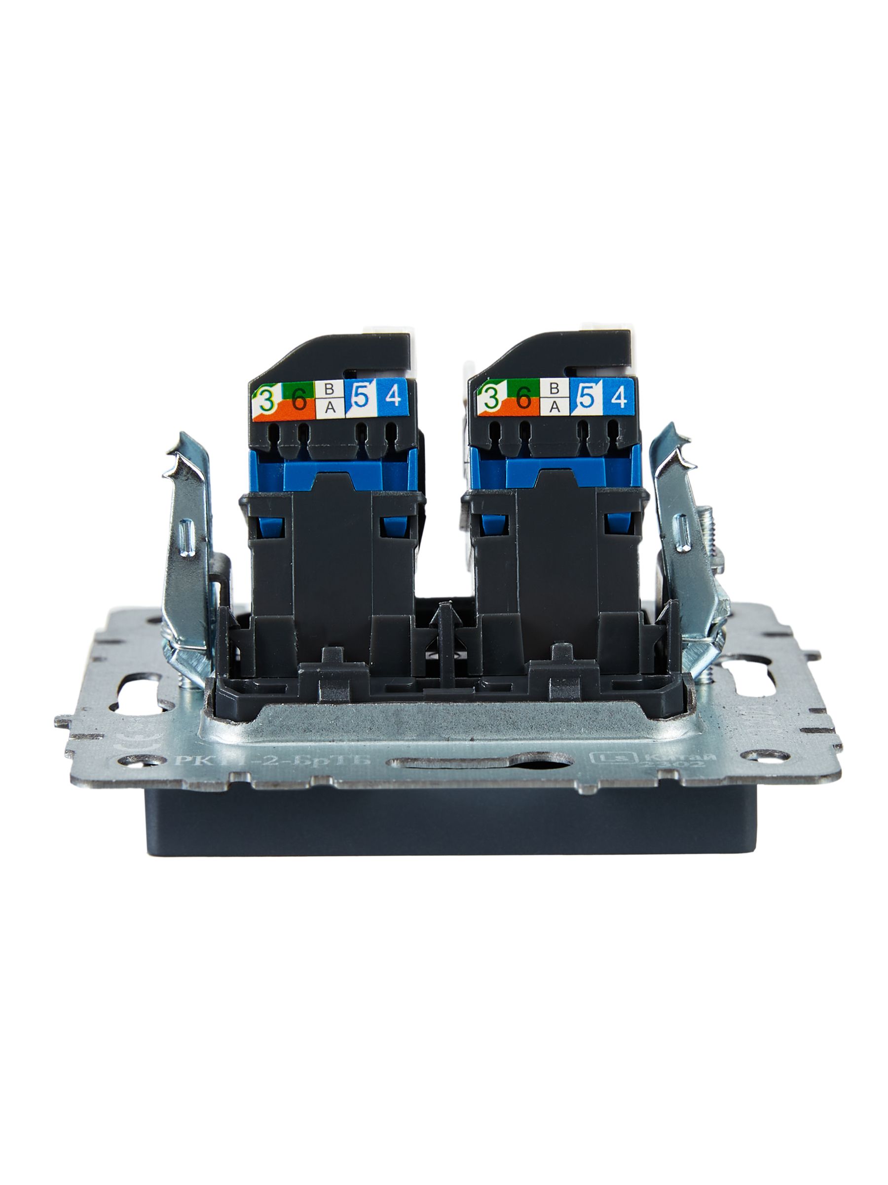 BRITE Розетка компьютерная двойная RJ45 кат.6 РК11-2-БрМ маренго IEK — фото