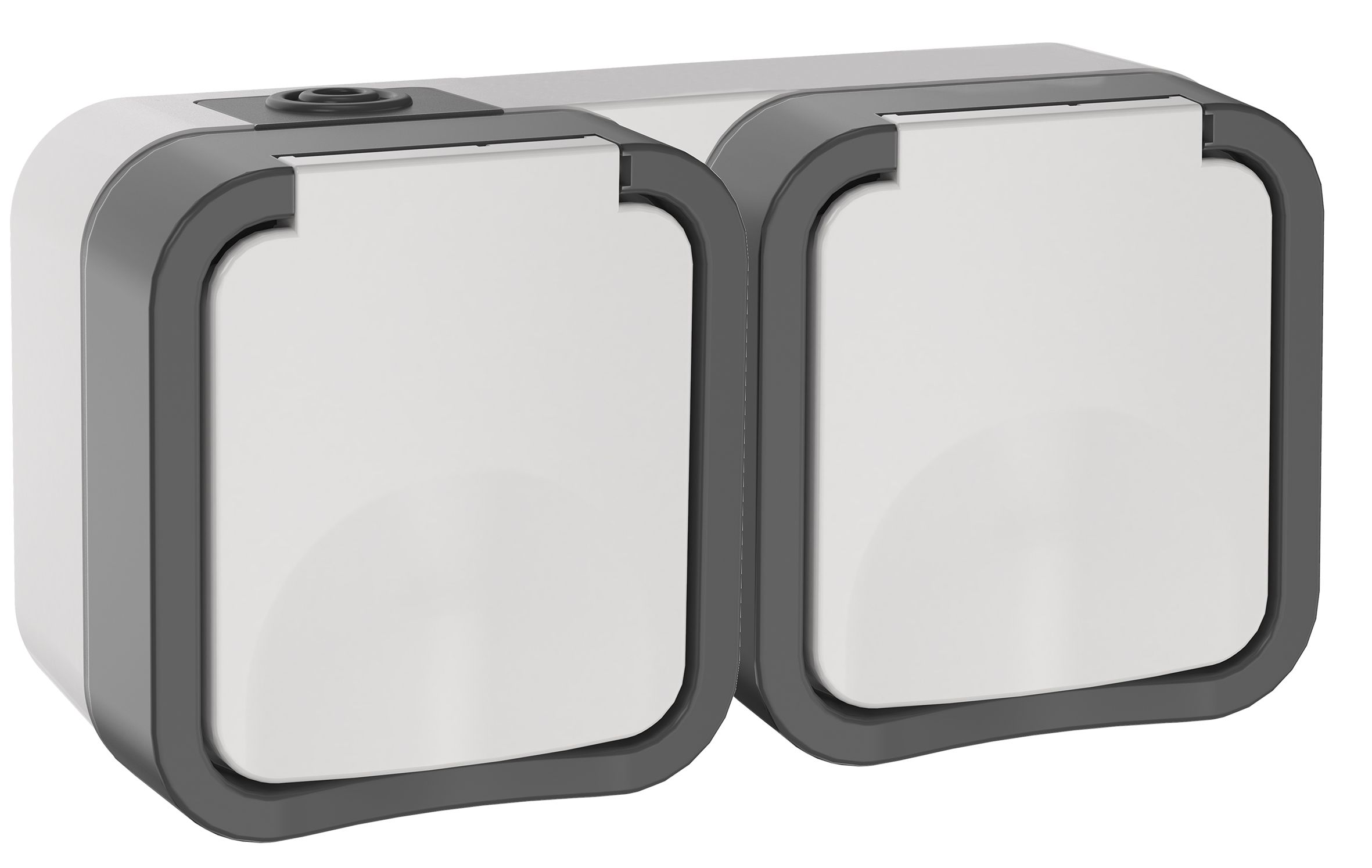 TORS Розетка 2-местная горизонтальная 16А IP55 TS222 серо-белый IEK