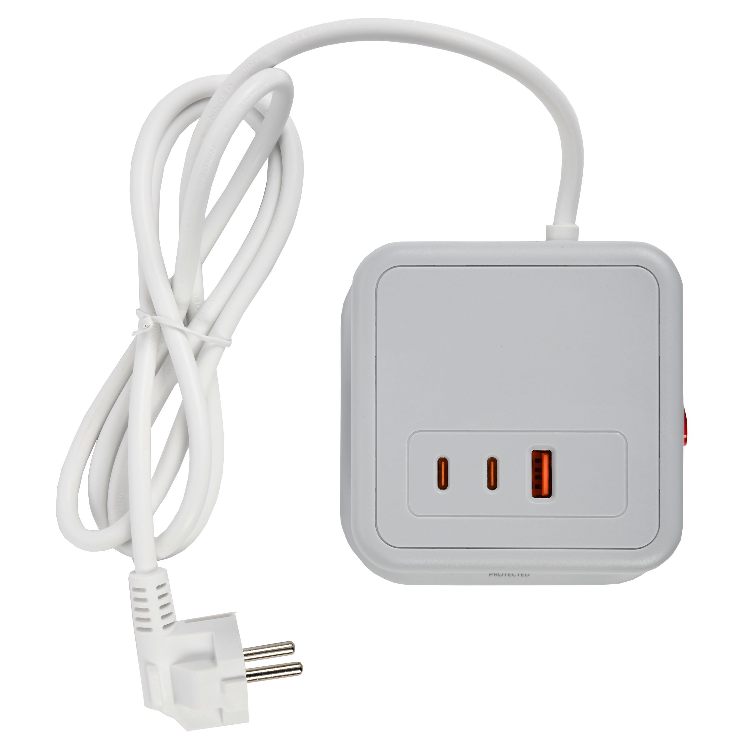 Удлинитель У08K 8 мест 2P+PE 1,5м 3х1,0мм2 16А/250В USB A+C 20Вт серый DOMINIC IEK — фото