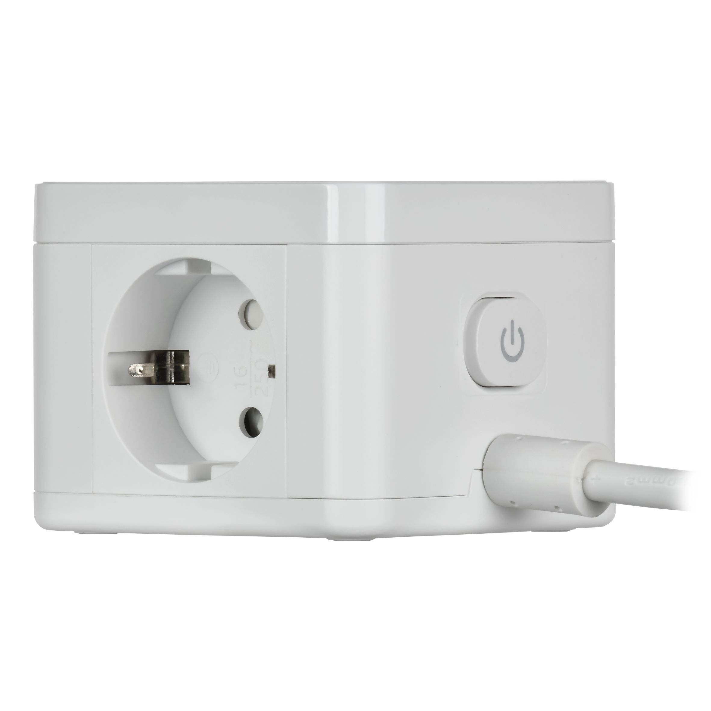 Удлинитель с беспроводной зарядкой 10Вт У02К 2 места 2P+PE 1,3м 3х1,0мм2 16А/250В USB A+C белый DOMINIC IEK — фото