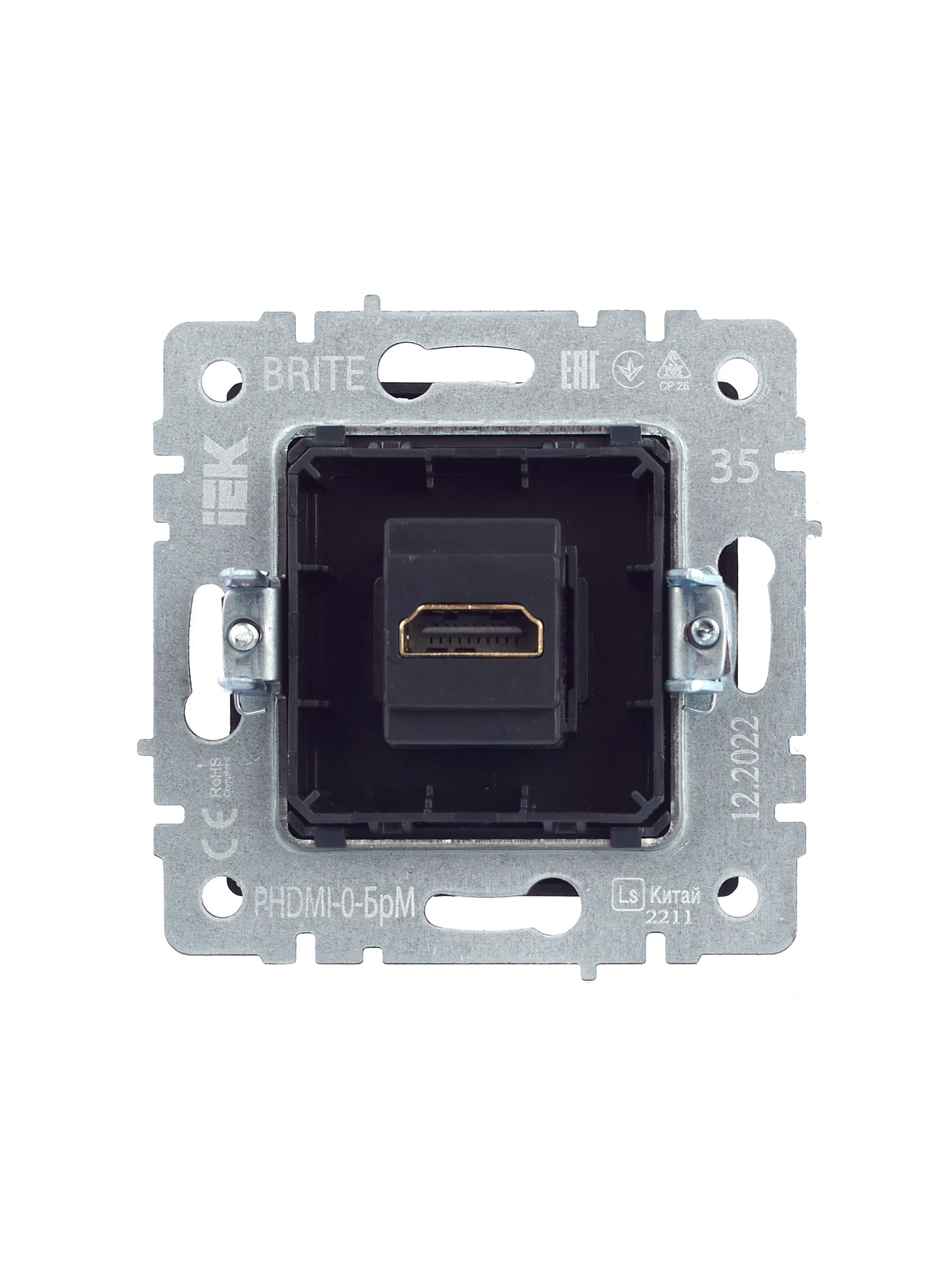 BRITE Розетка HDMI РHDMI-0-БрМ маренго IEK — фото