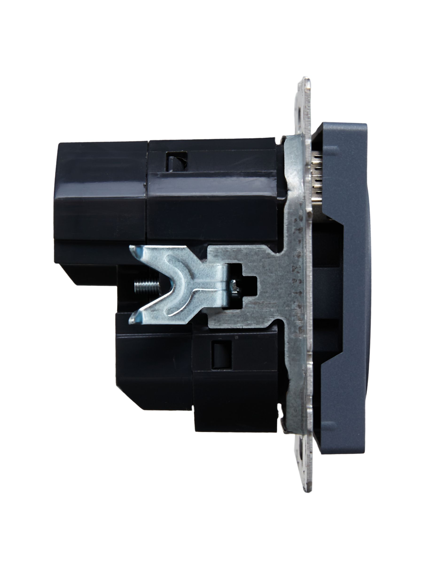 BRITE Розетка 1-местная с заземлением с защитными шторками 16А с USB A+C 18Вт РЮш11-1-БрМ маренго IEK — фото