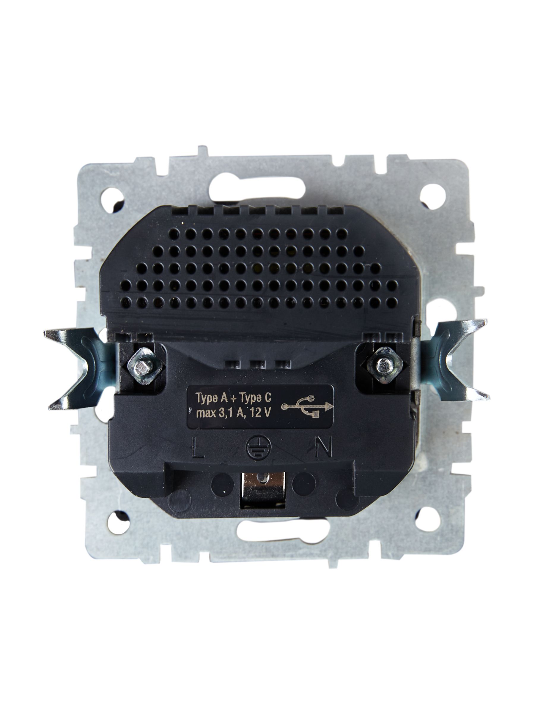 BRITE Розетка 1-местная с заземлением с защитными шторками 16А с USB A+C 18Вт РЮш11-1-БрМ маренго IEK — фото