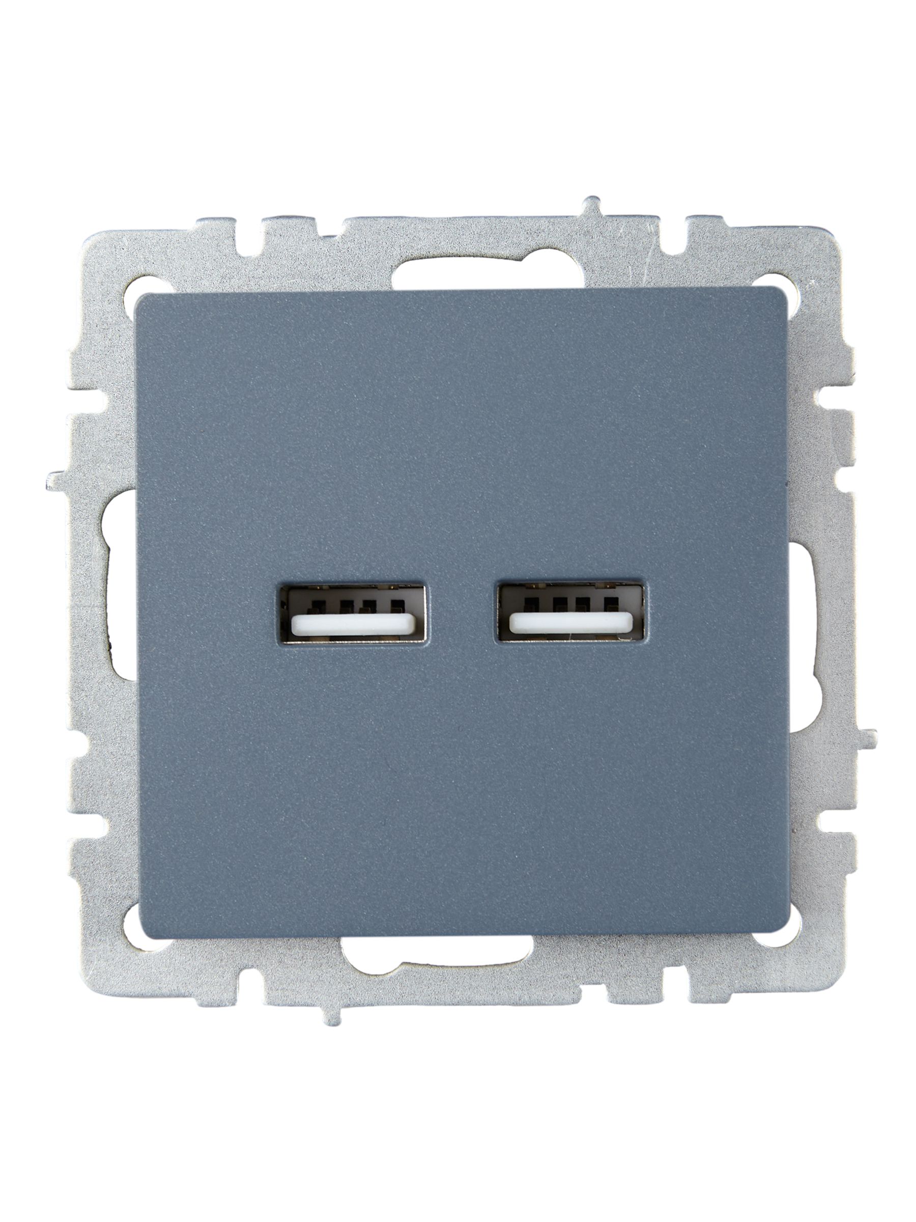 BRITE Розетка USB A+A 5В 3,1А РЮ10-1-БрМ маренго IEK — фото