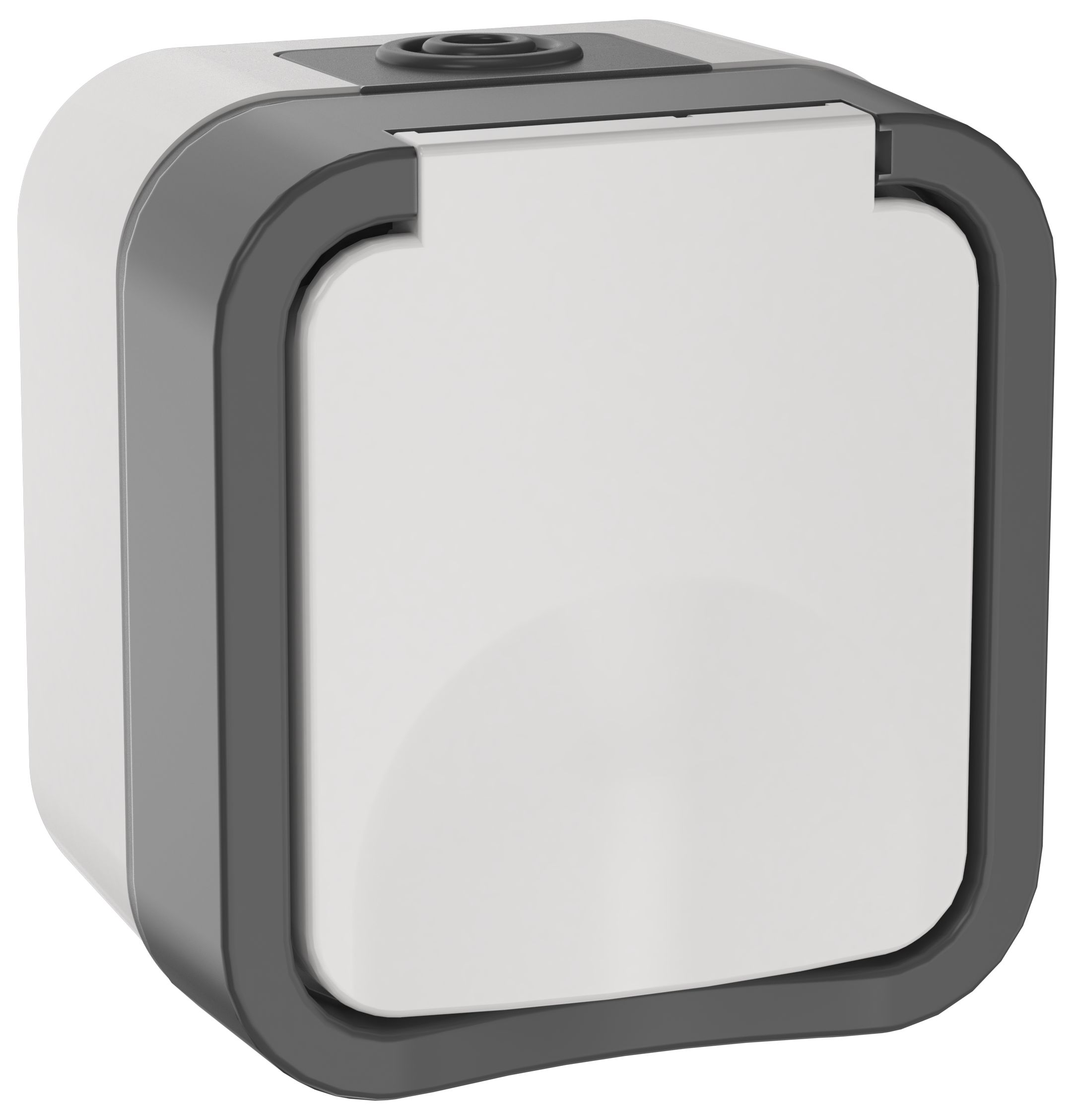 TORS Розетка 1-местная заземляющим контактом и крышкой 16А IP55 TS220 серо-белый IEK