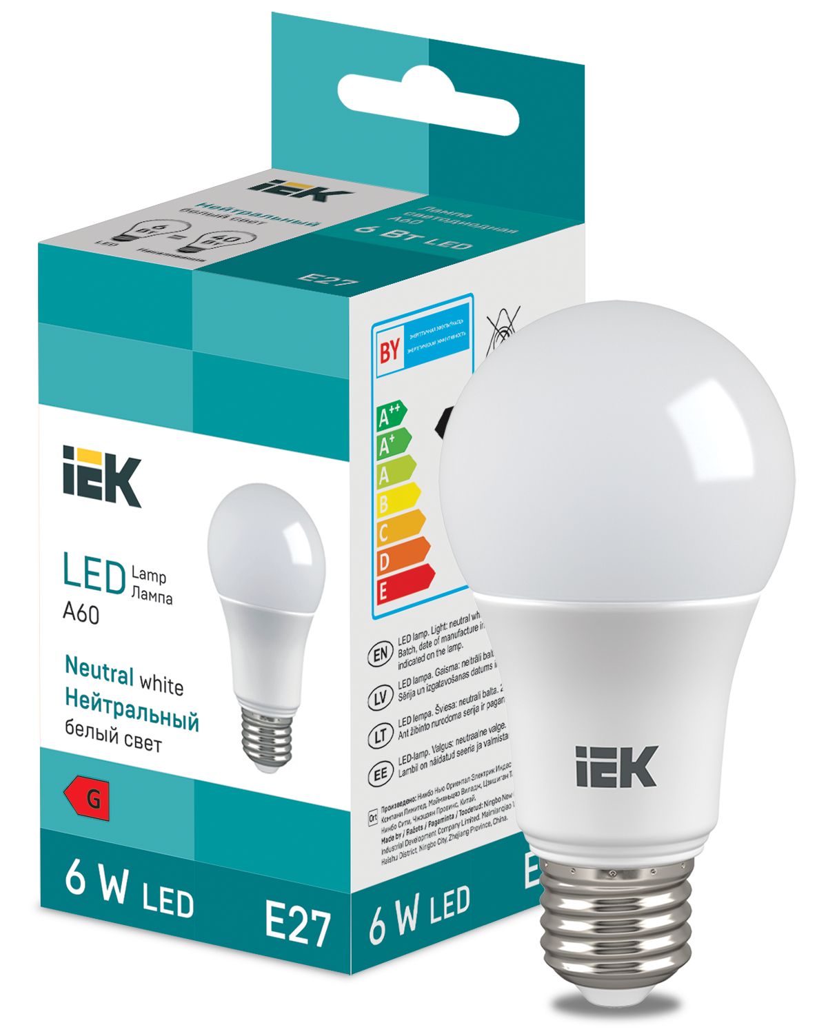 LED Bulb A60 510lm 4000K E27 IEK