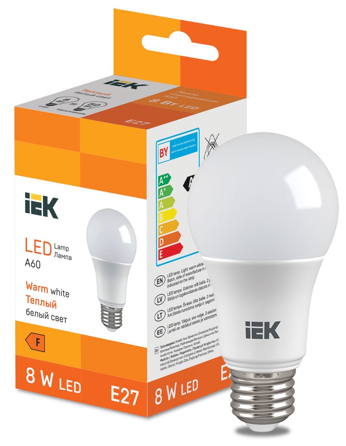 LED Bulb A60 710lm 3000K E27 IEK