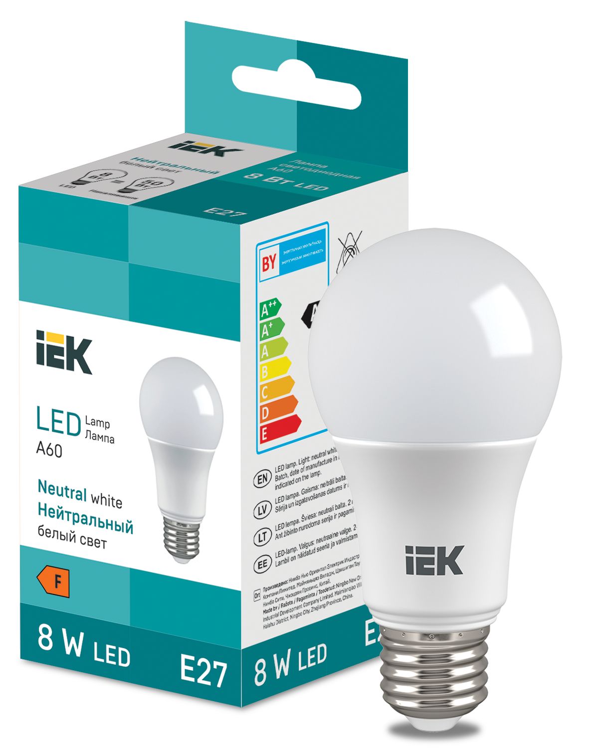 LED Bulb A60 710lm 4000K E27 IEK