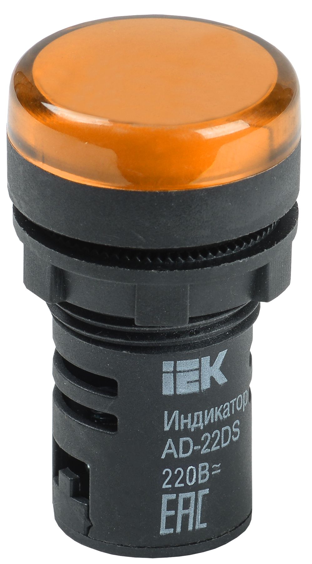 Лампа AD22DS(LED)матрица d22мм желтый 230В AC/DC IEK — фото