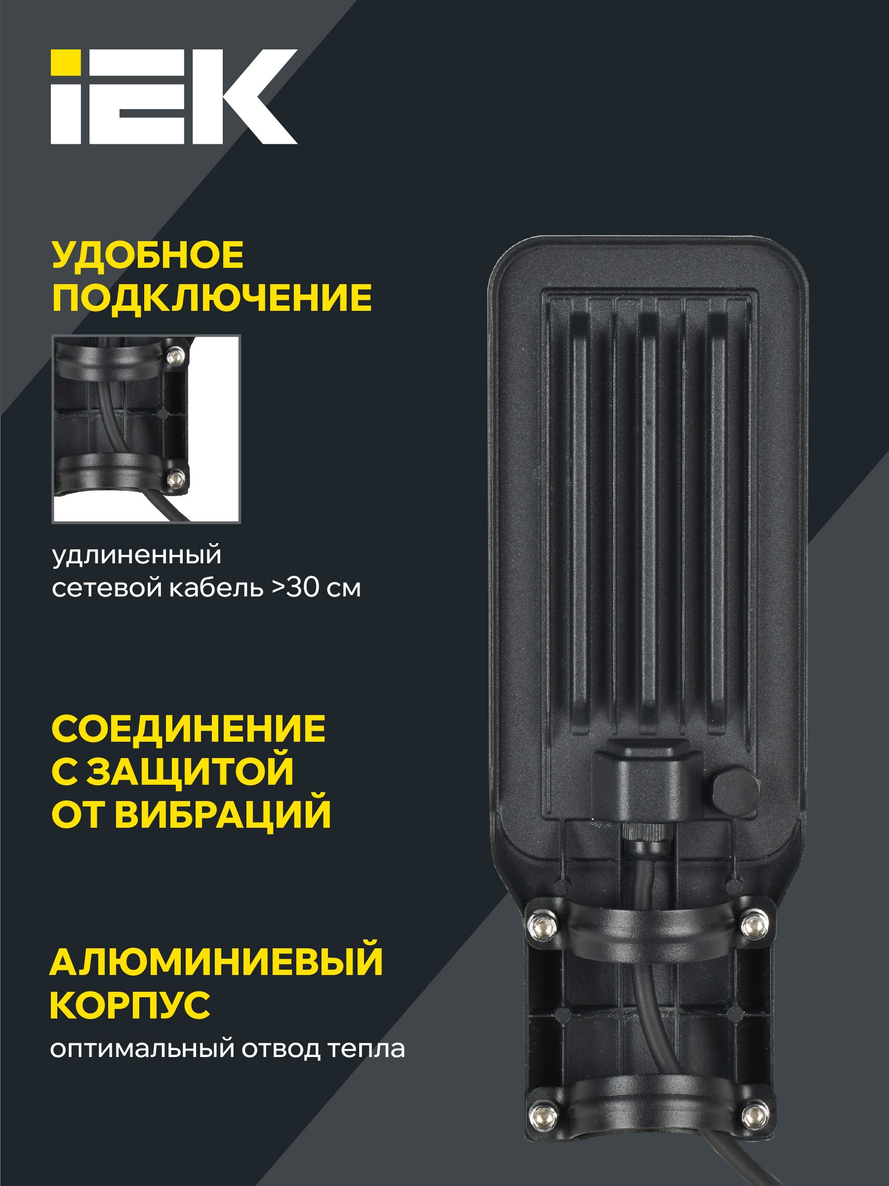 Светильник светодиодный консольный ДКУ 1011-30Ш 5000К IP65 IEK — фото
