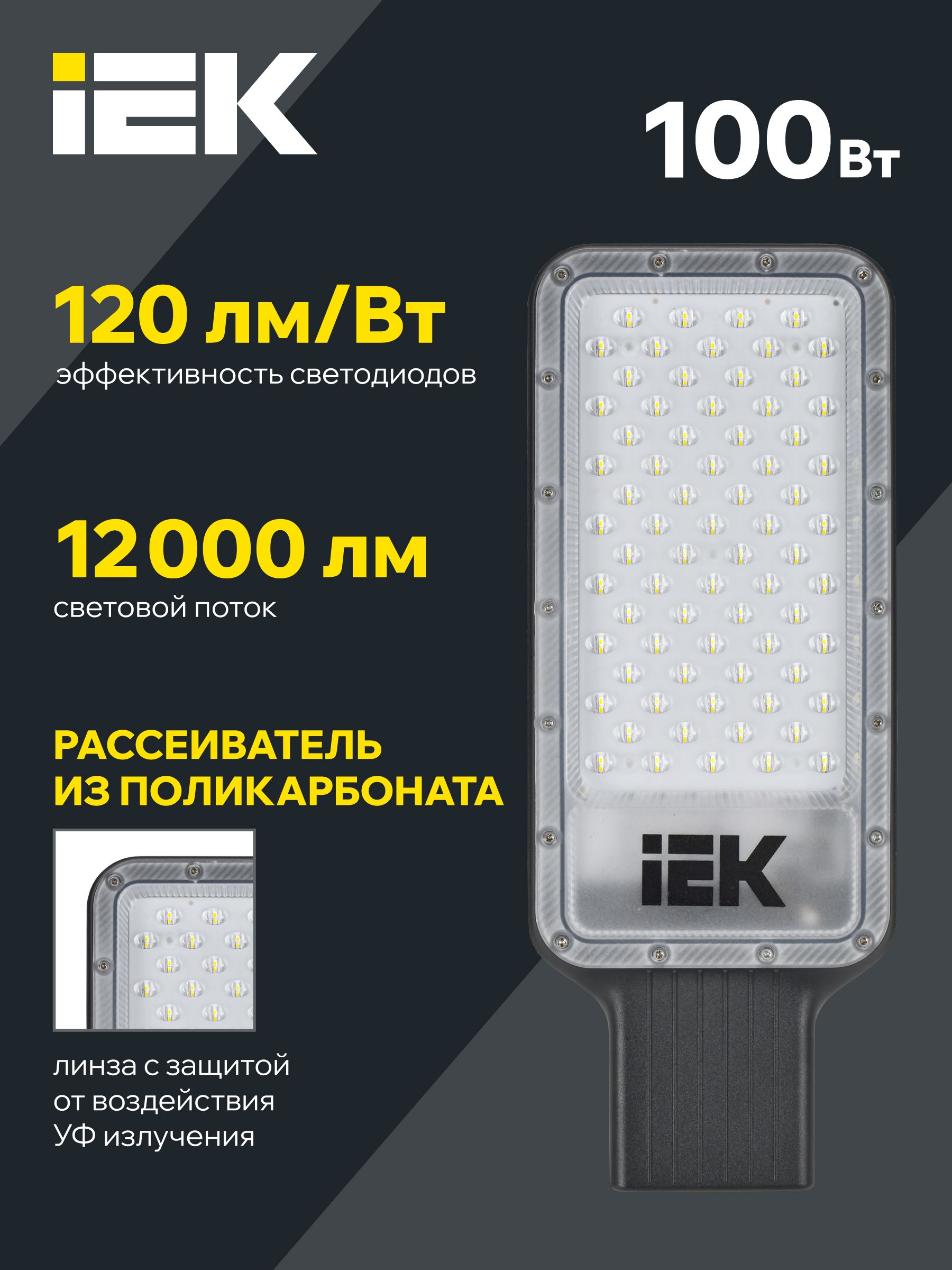 Светильник светодиодный консольный ДКУ 1011-100Ш 5000К IP65 IEK — фото