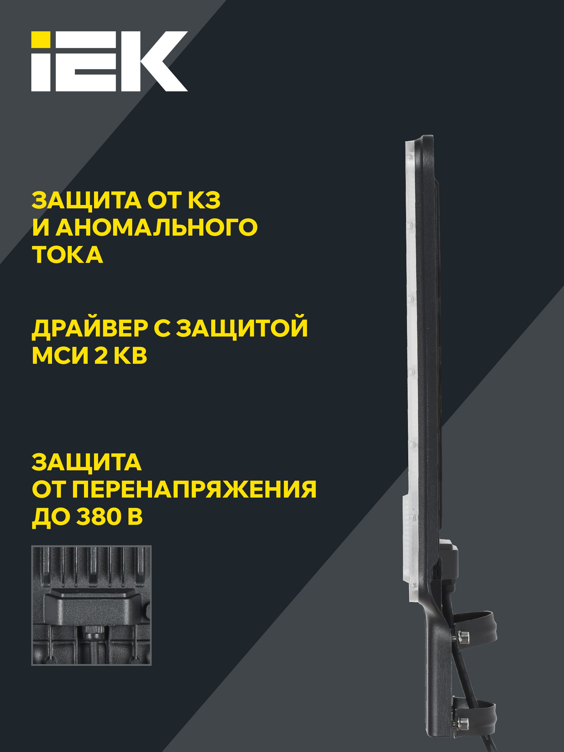 Светильник светодиодный консольный ДКУ 1011-100Ш 5000К IP65 IEK — фото