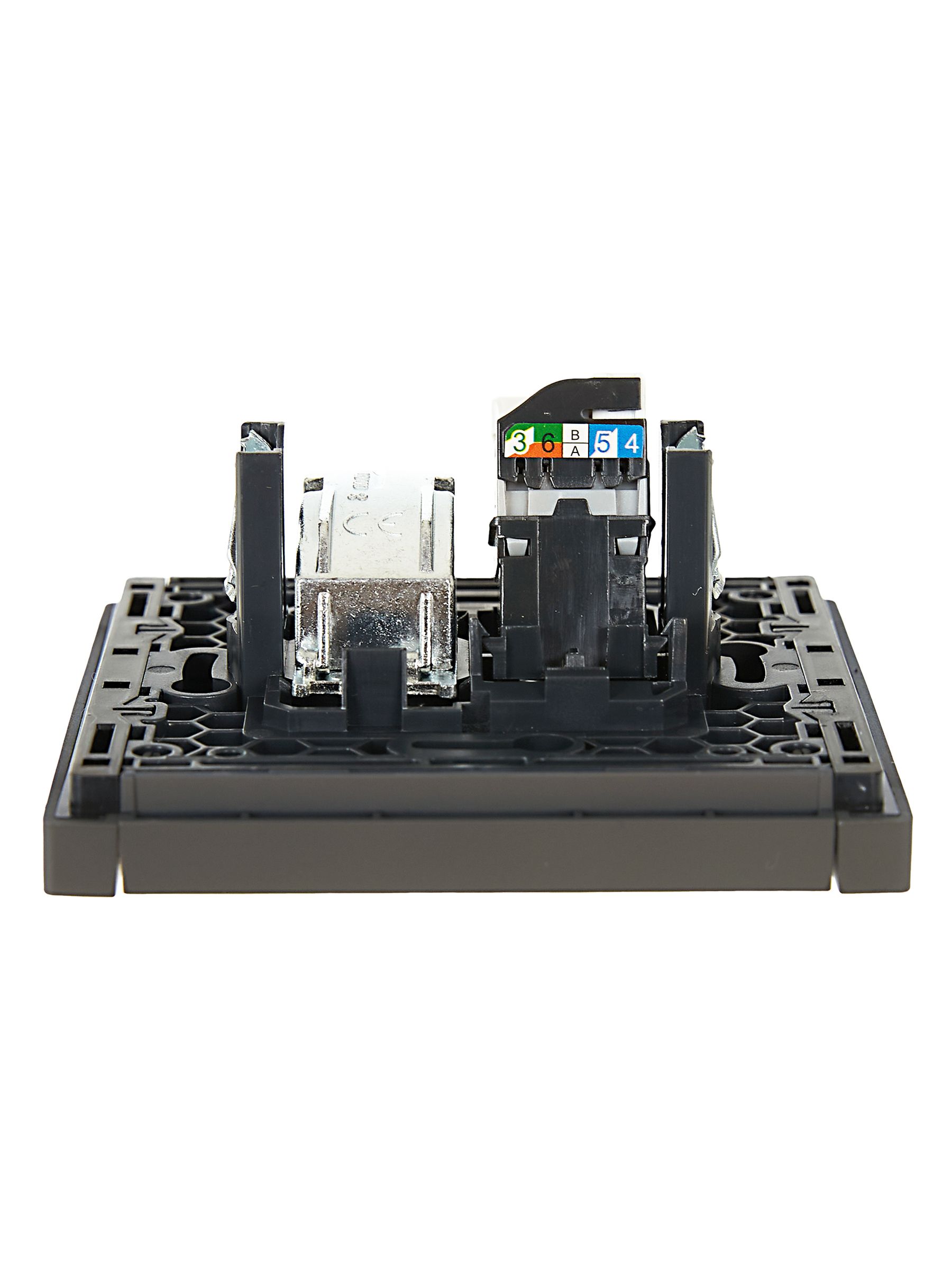 FORTE&PIANO Розетка двойная TV+RJ45 кат.5E FP336 серый IEK — фото