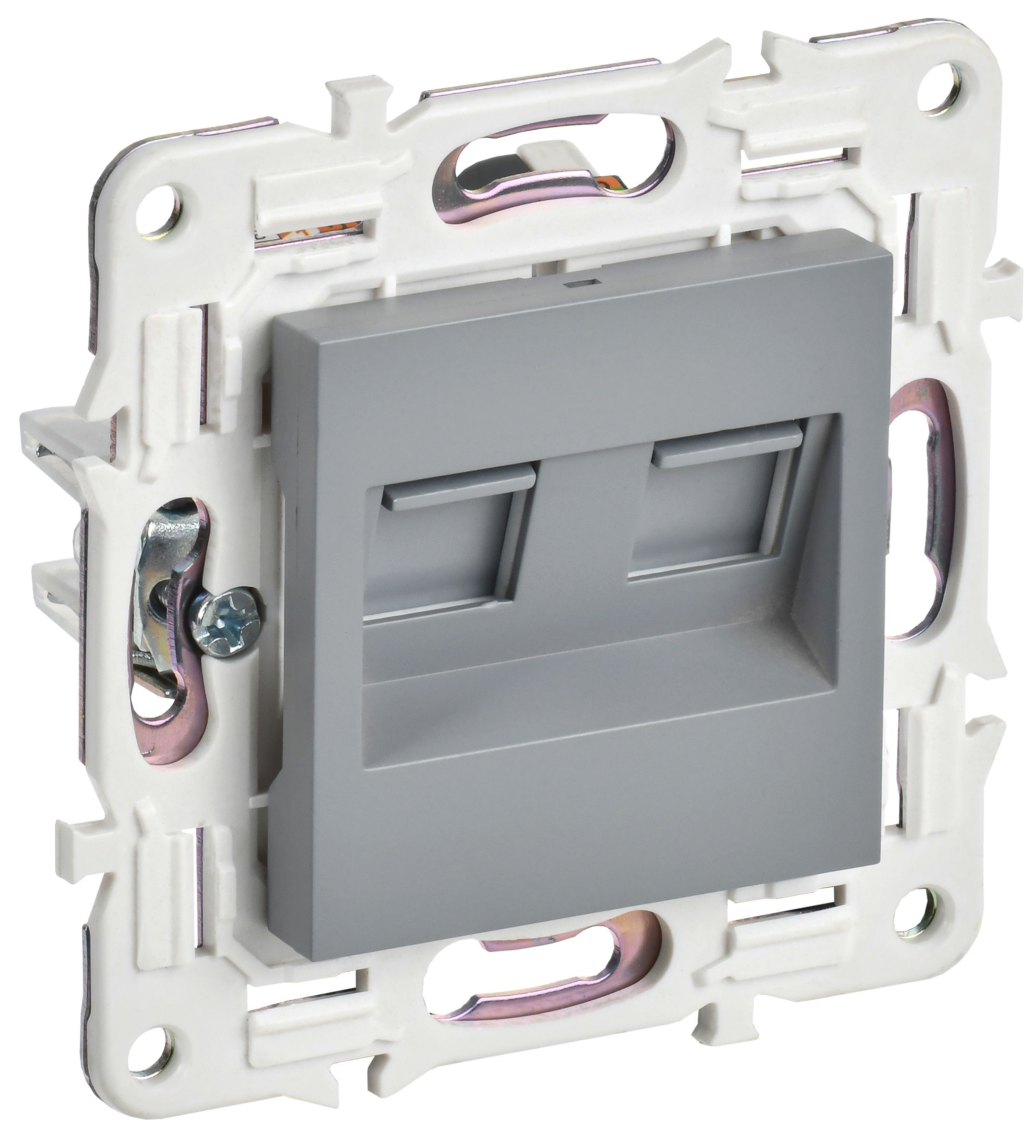 SKANDY Розетка компьютерная двойная RJ45 кат.5E SK-K03Gr серый IEK