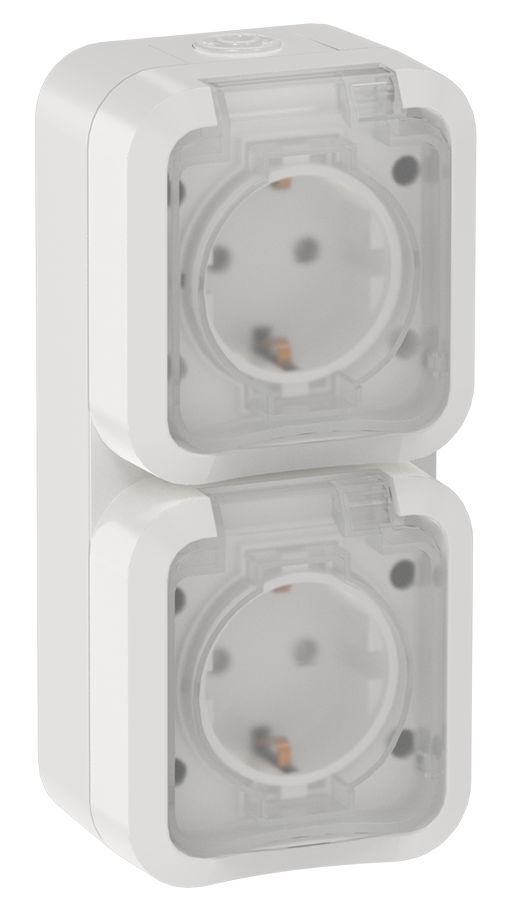 TORS Розетка 2-местная вертикальная 16А IP55 TS332 белый IEK — фото