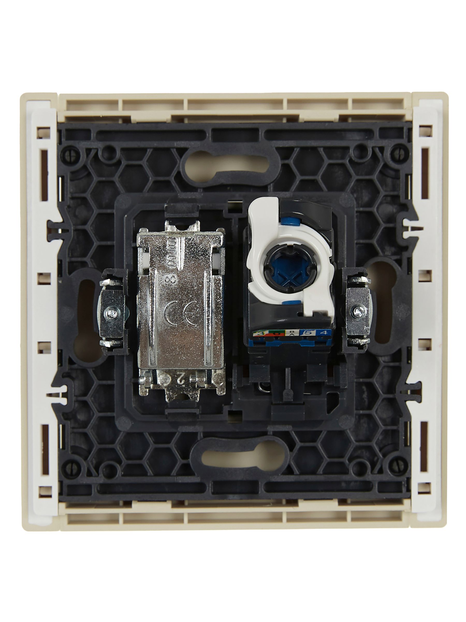 FORTE&PIANO Розетка двойная TV+RJ45 кат.6 FP437 ваниль IEK — фото