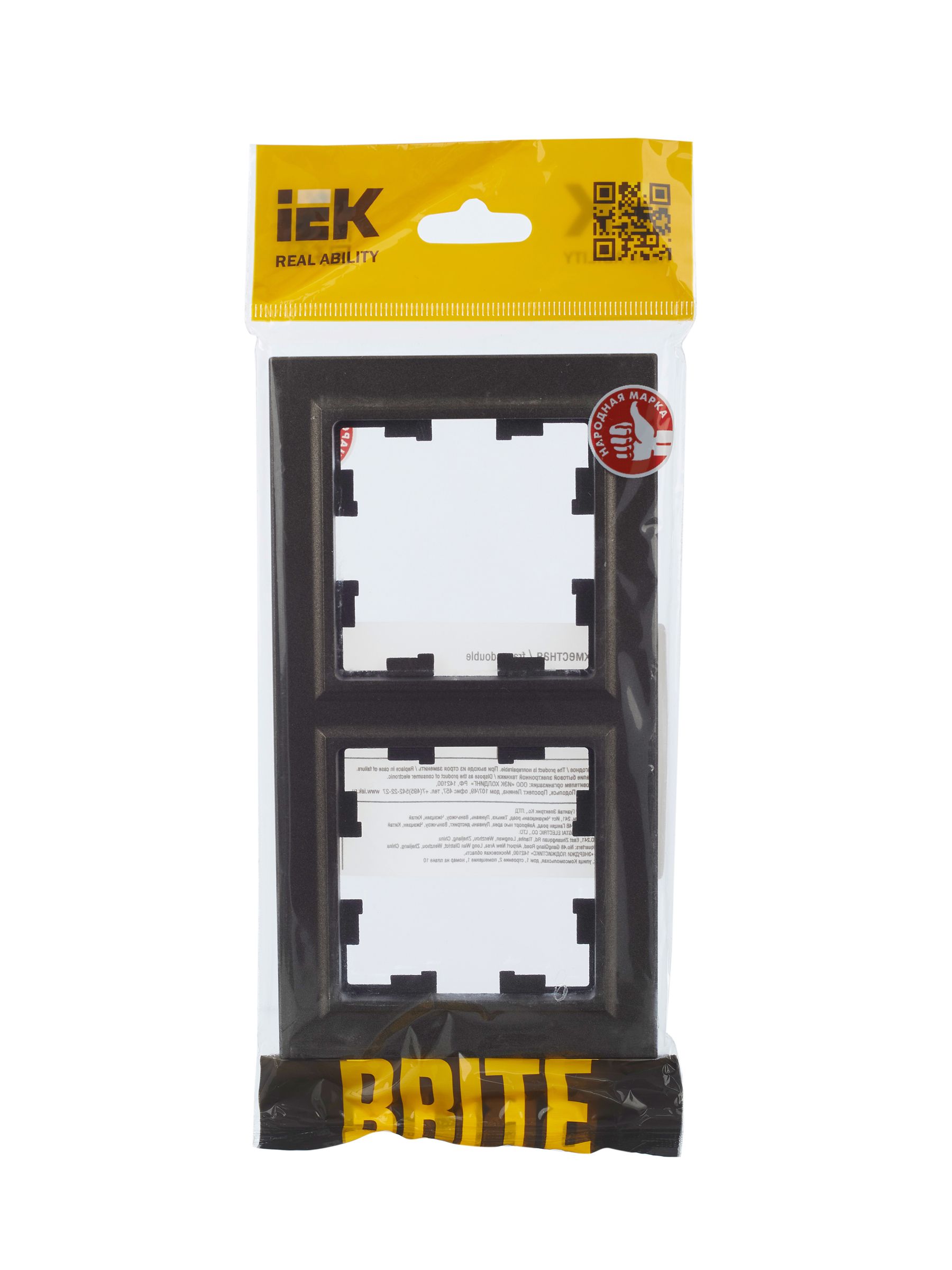 BRITE Рамка 2-местная РУ-2-БрТБ темная бронза IEK — фото