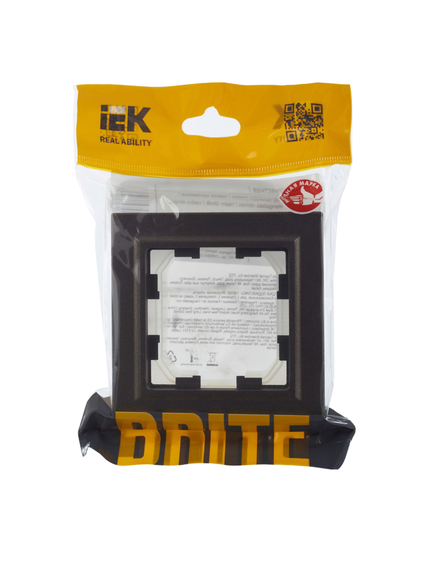 BRITE Рамка 1-местная IP44 РУ-1-БрТБ-44 темная бронза IEK — фото