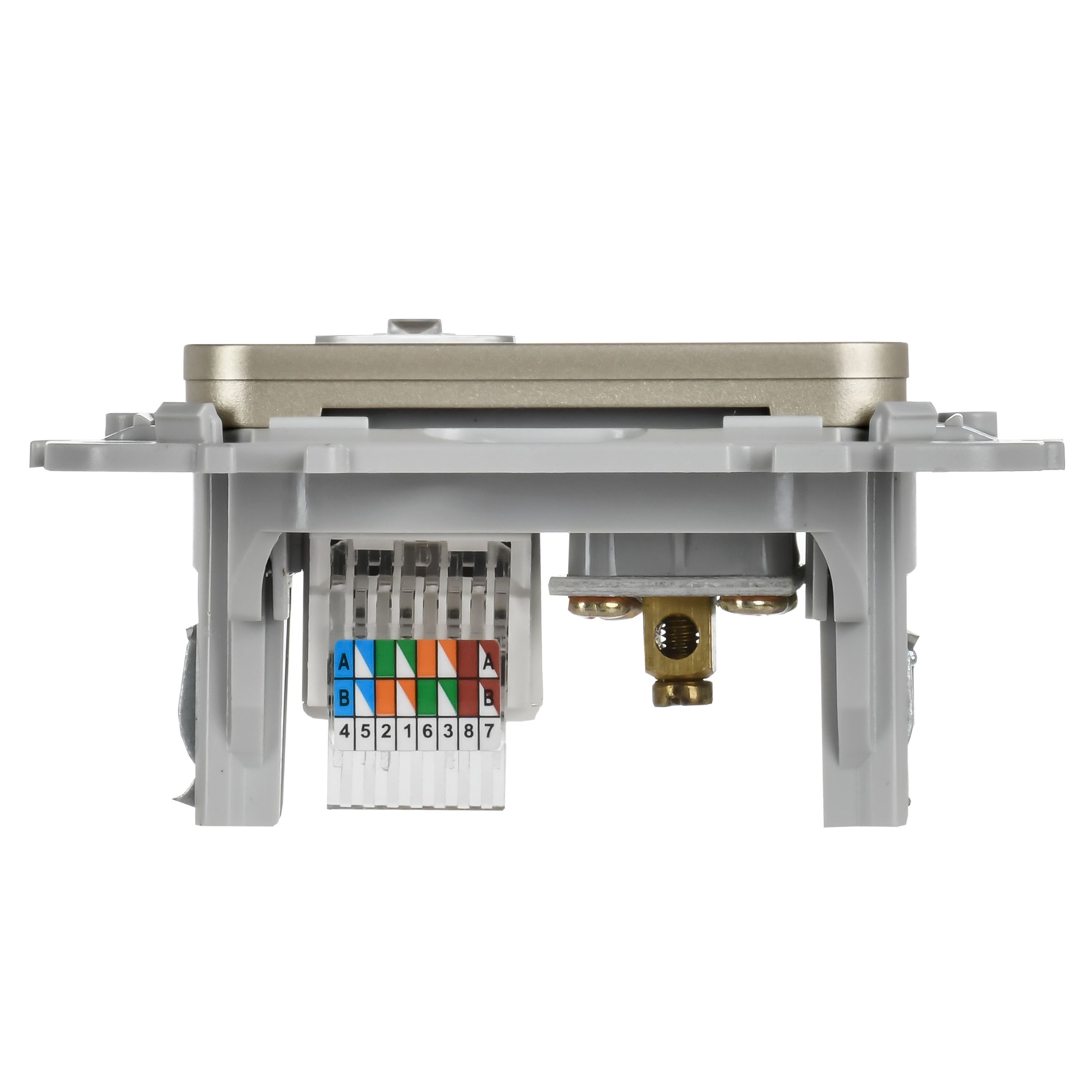 FLITE Розетка 2-местная RJ45/TV категория 5Е UTP РКТВ5е-2-0-ФлШ шампань IEK — фото