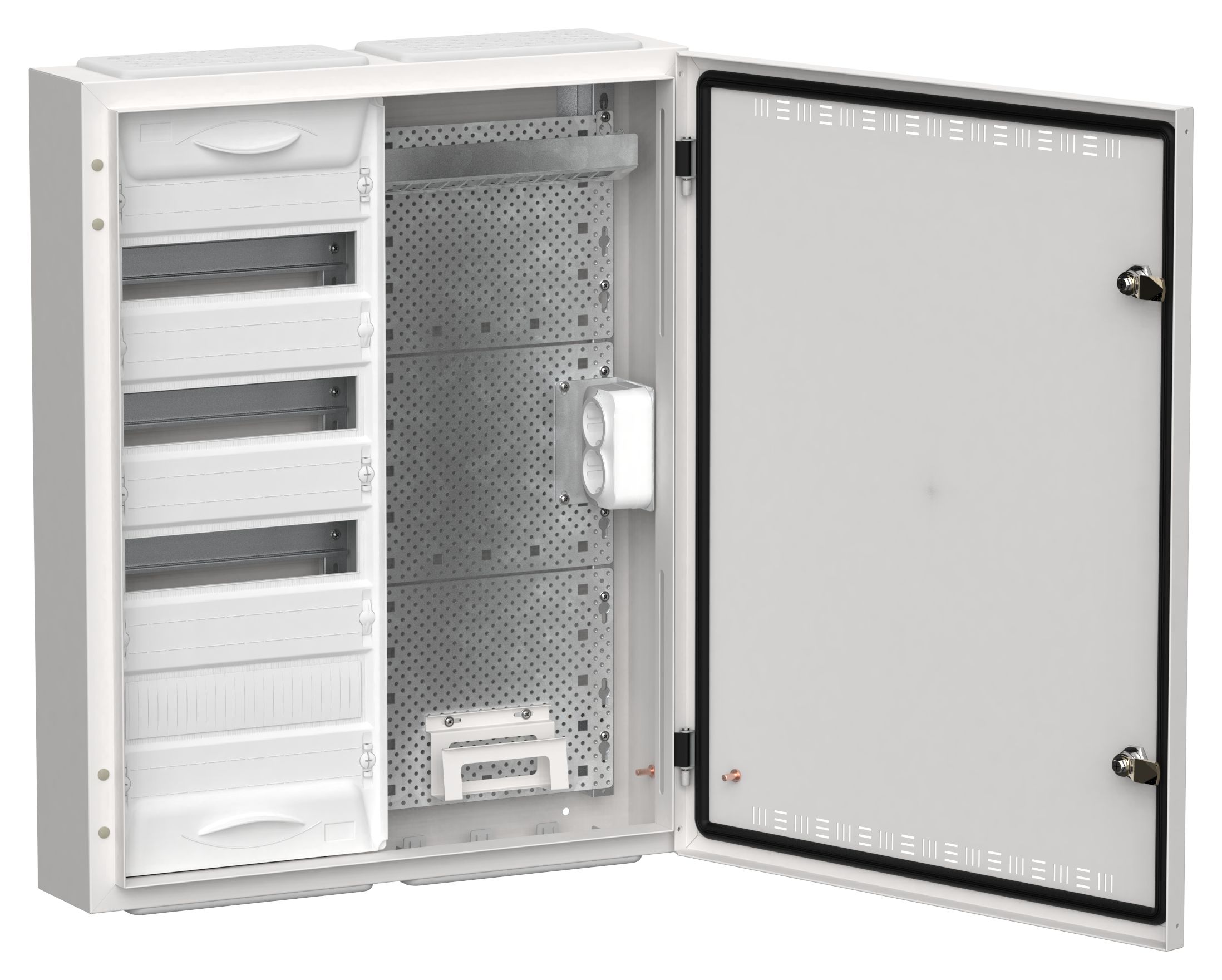 TITAN 5 Корпус комбинированный ЩРн-48 (2х48) 710х570х140мм IP30 белый IEK