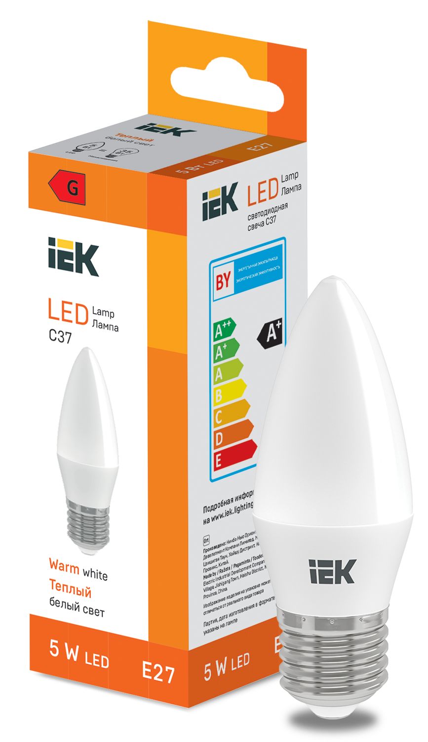 LED Candle C37 400lm 3000K E27 IEK