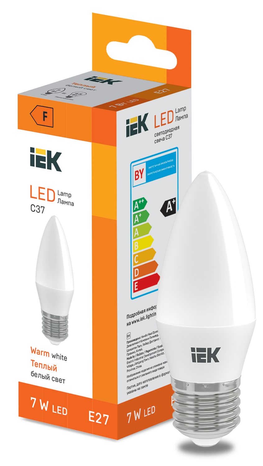 LED Candle C37 600lm 3000K E27 IEK