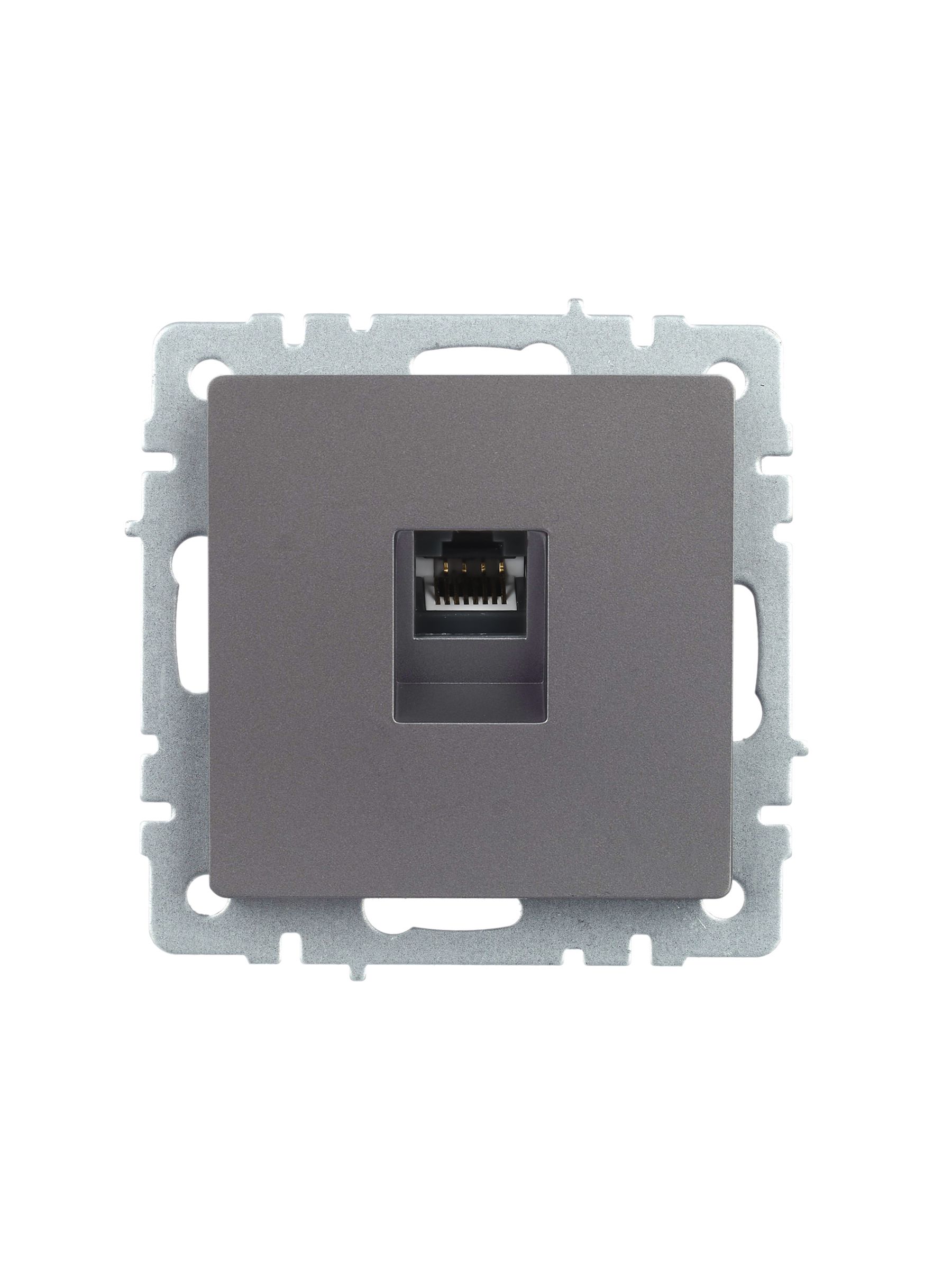BRITE Розетка компьютерная RJ45 кат.5E РК10-БрС сталь IEK — фото