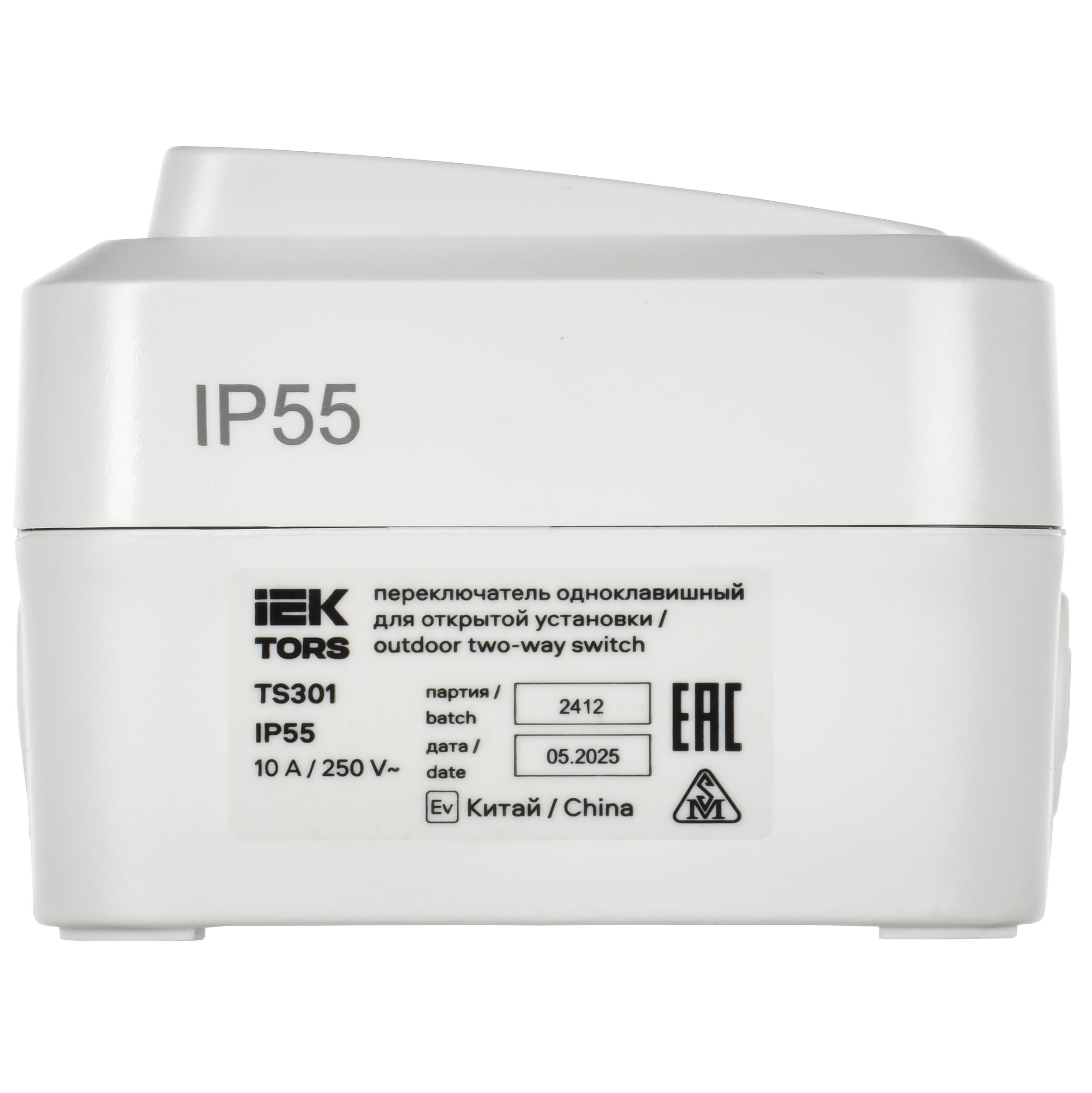 TORS Переключатель одноклавишный 10А IP55 TS301 белый IEK — фото