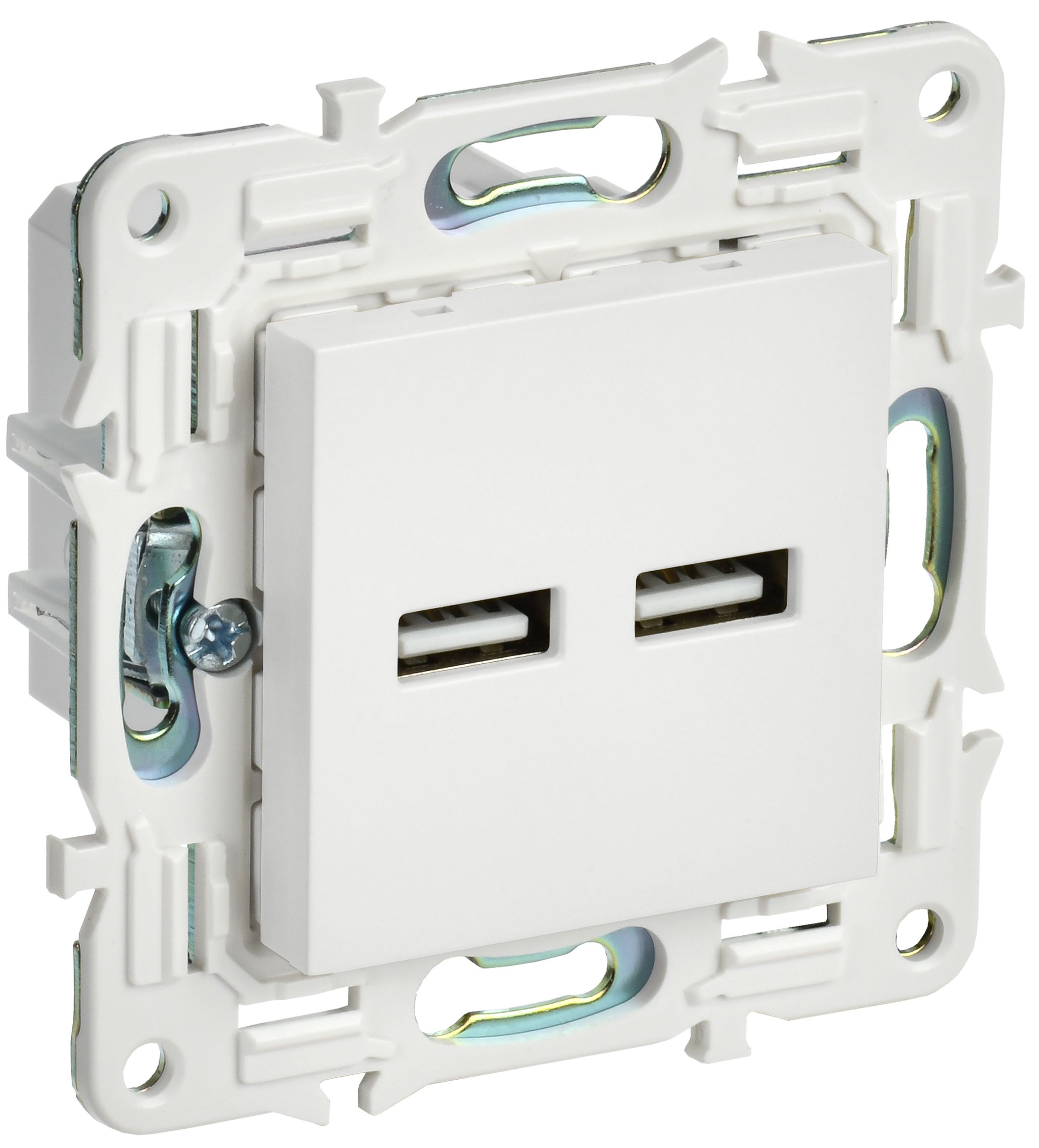 SKANDY Розетка USB A+A 3,1А SK-R15W арктический белый IEK — фото