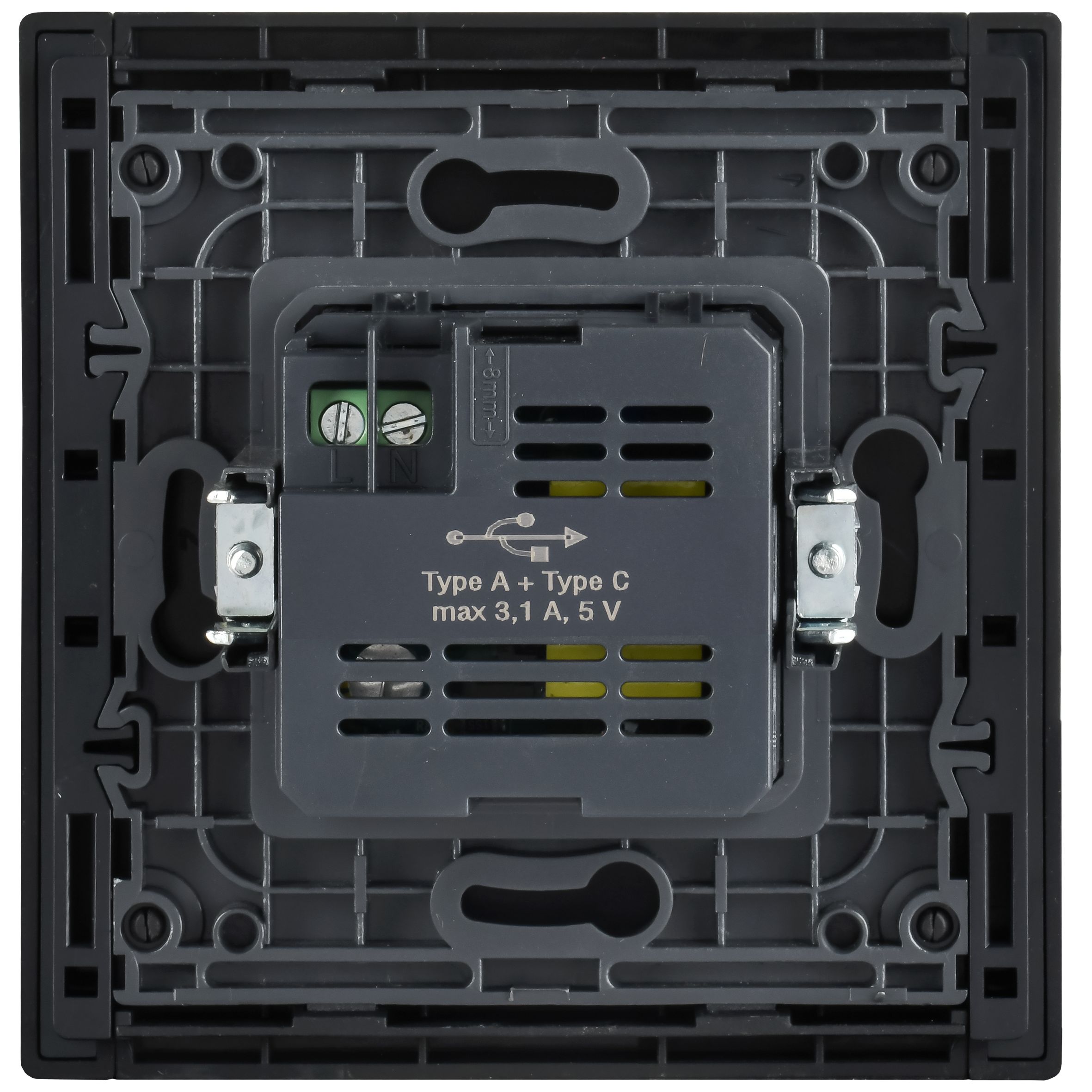 FORTE&PIANO Розетка USB A+C 3,1А FP750M металл никель IEK — фото