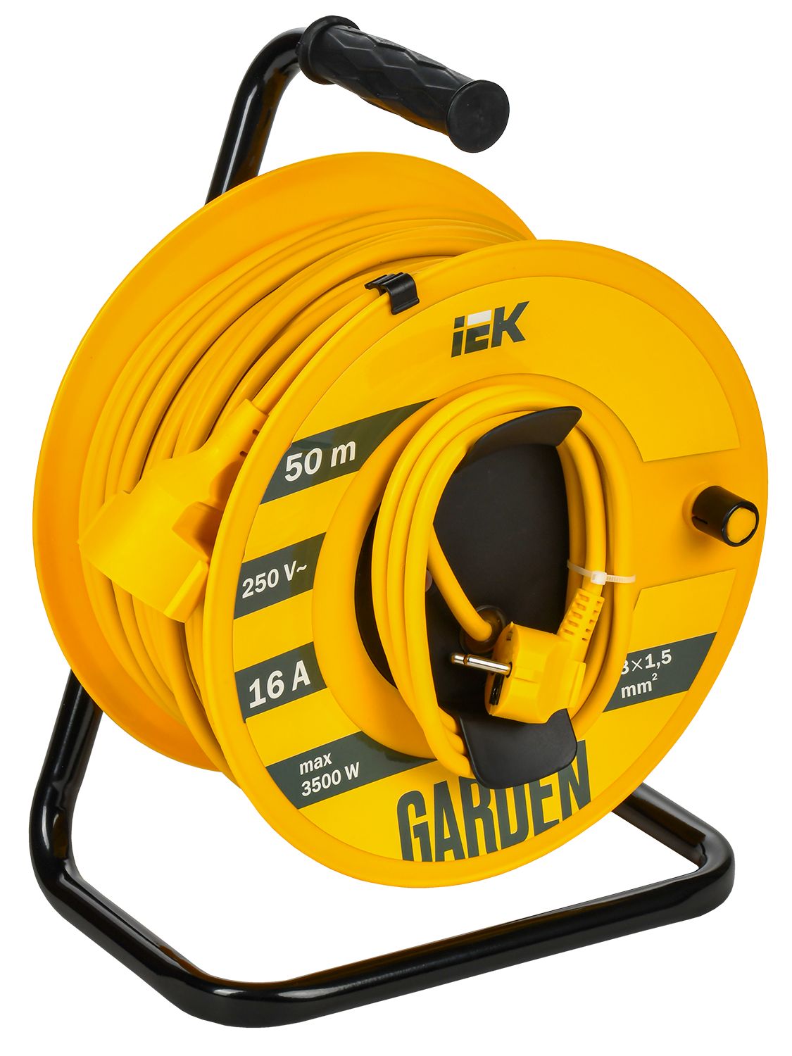 GARDEN Катушка УК50 1 место с заземлением с термозащитой 3х1,5мм2 50м IEK