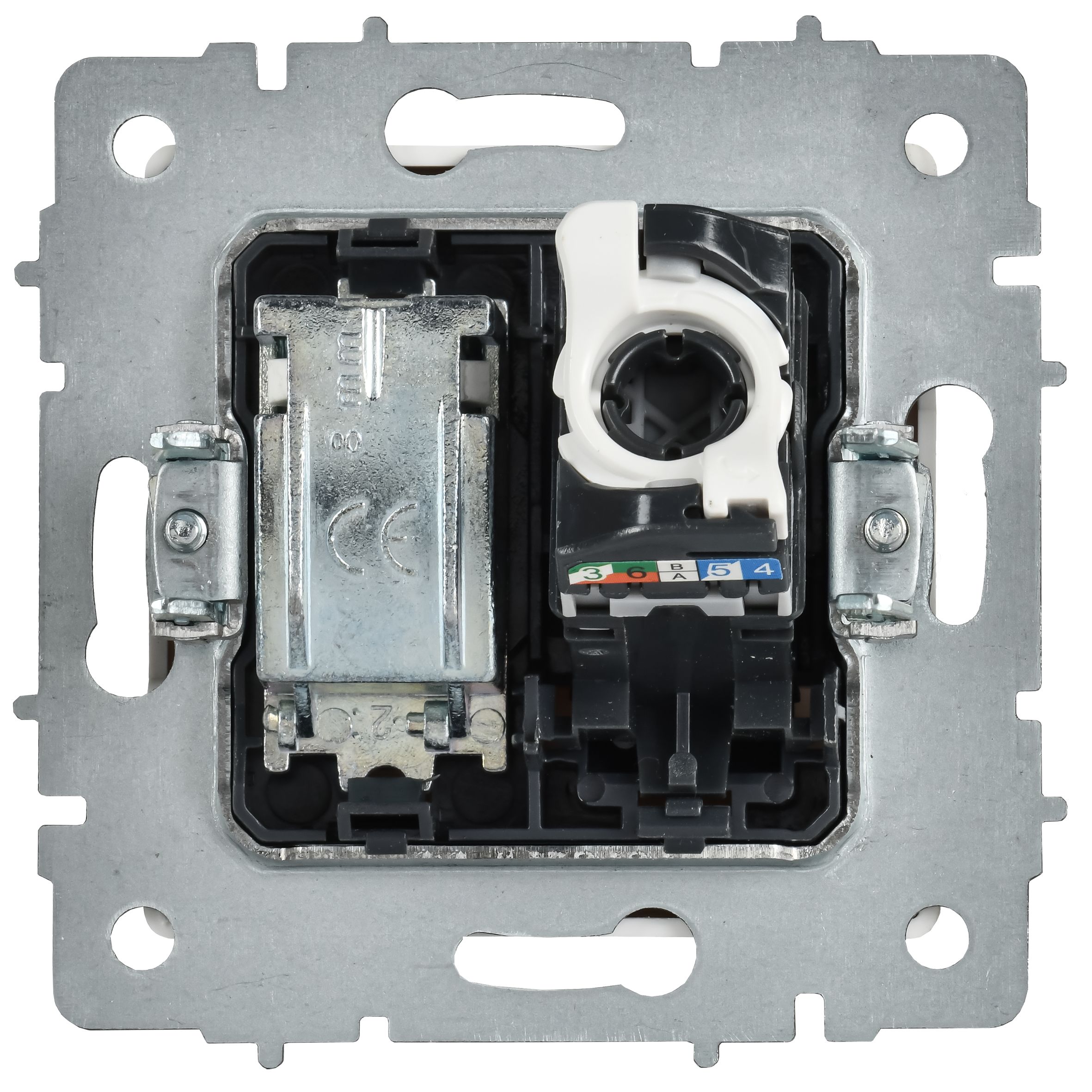 BRITE Розетка двойная TV+RJ45 кат.5E РТВ/РК12-БрАБ арктический белый IEK — фото