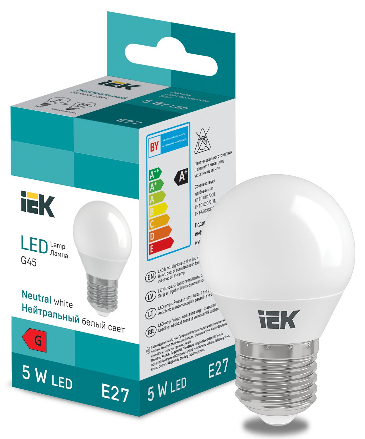LED Globe G45 400lm 4000K E27 IEK