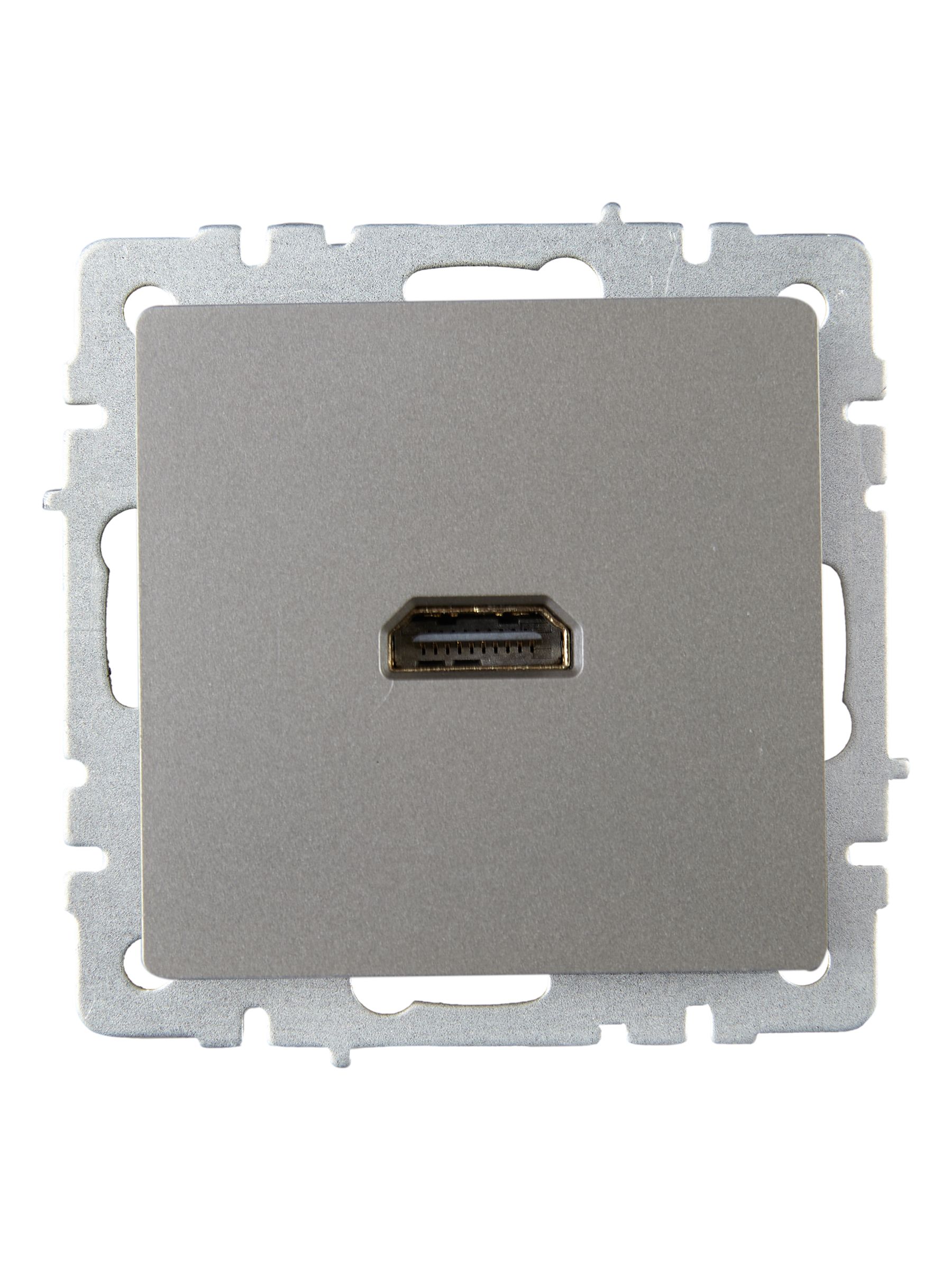 BRITE Розетка HDMI РHDMI-0-БрС сталь IEK — фото