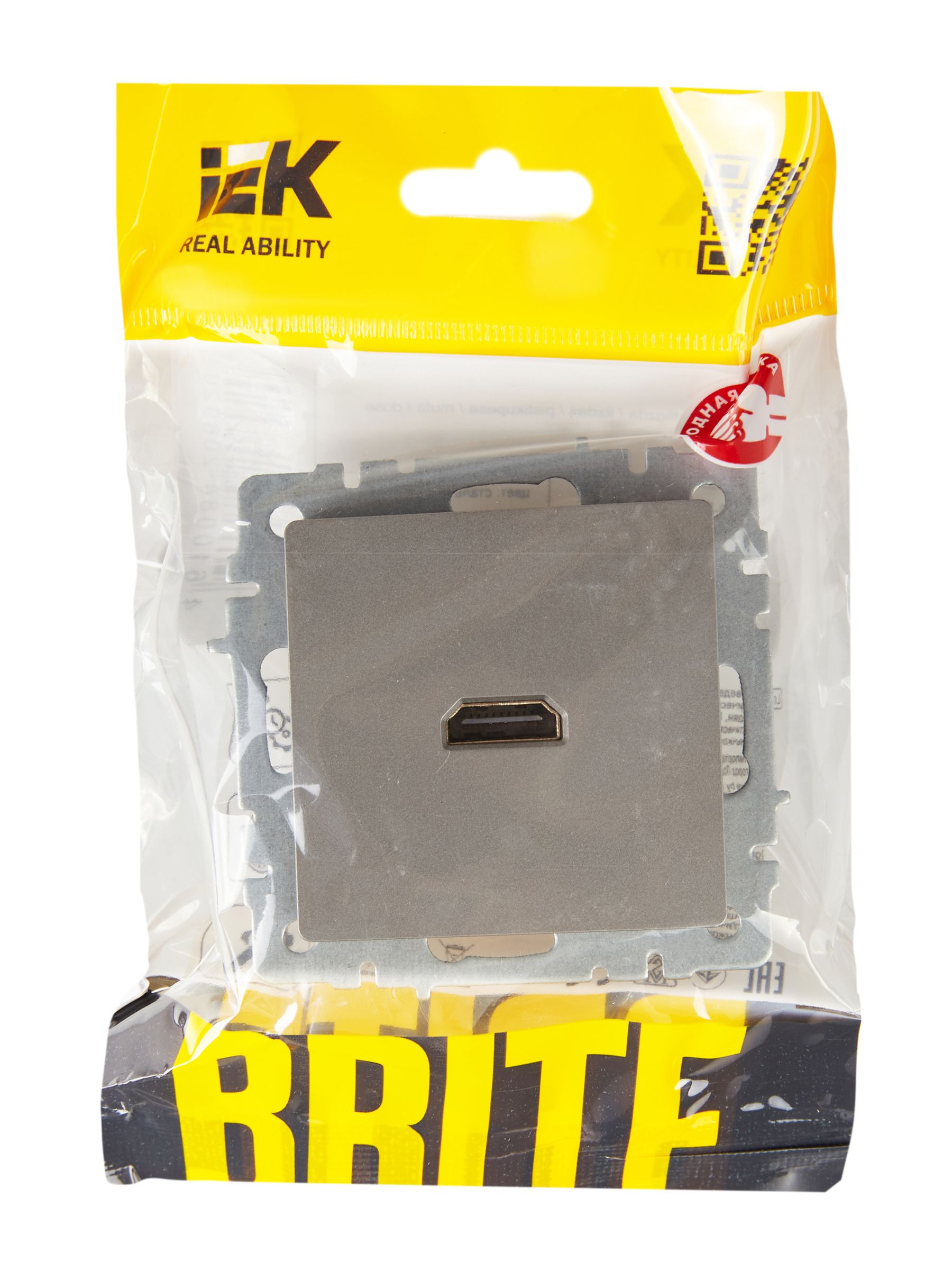 BRITE Розетка HDMI РHDMI-0-БрС сталь IEK — фото