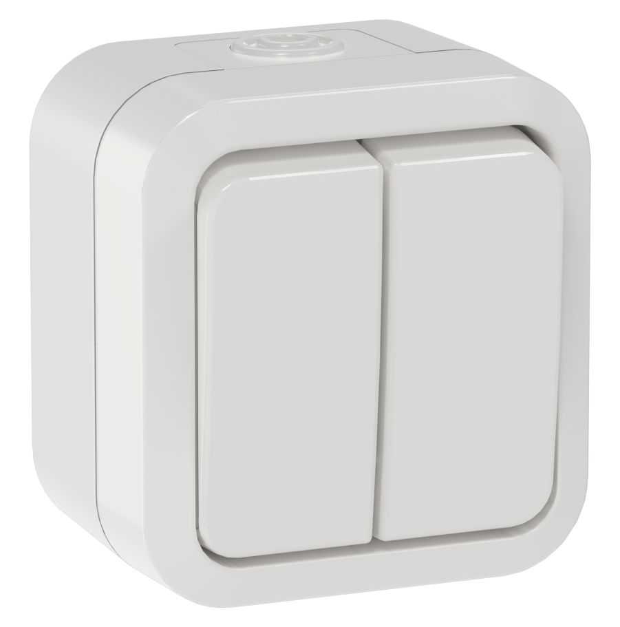 TORS Выключатель двухклавишный 10А IP55 TS305 белый IEK — фото