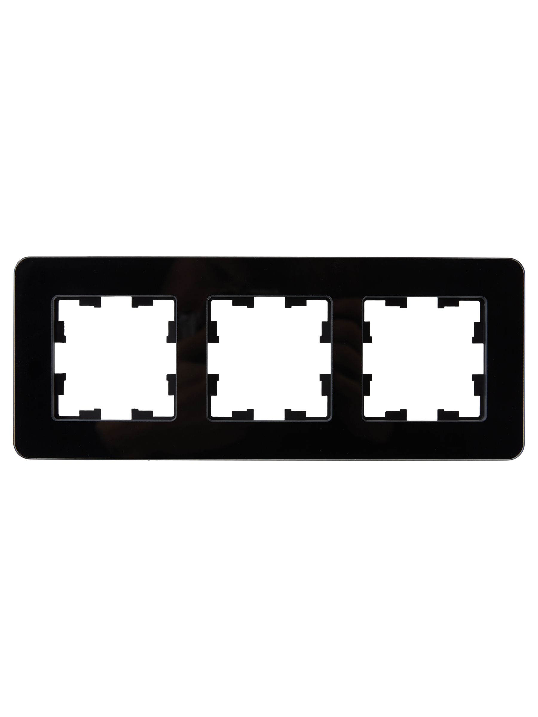 BRITE Рамка 3-местная РУ-3-2-Бр стекло черный RE IEK — фото