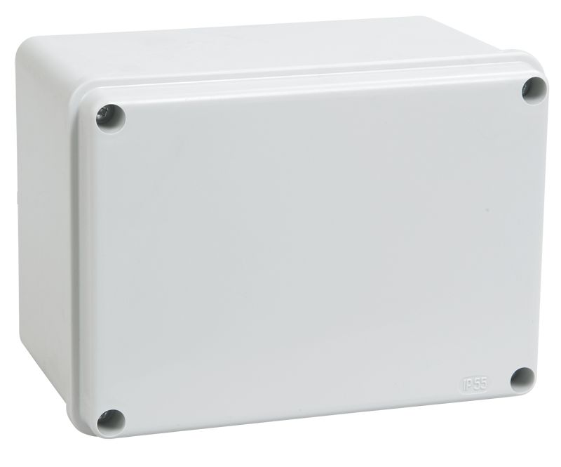 Коробка распаячная КМ41261 для открытой проводки безгалогенная (HF) 150х110х85мм гладкие стенки IP44 серая IEK