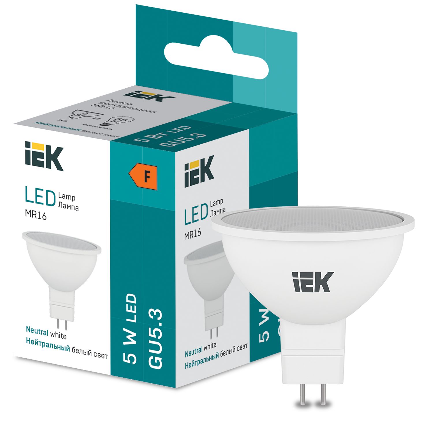 LED MR16 410lm 4000K GU5 IEK