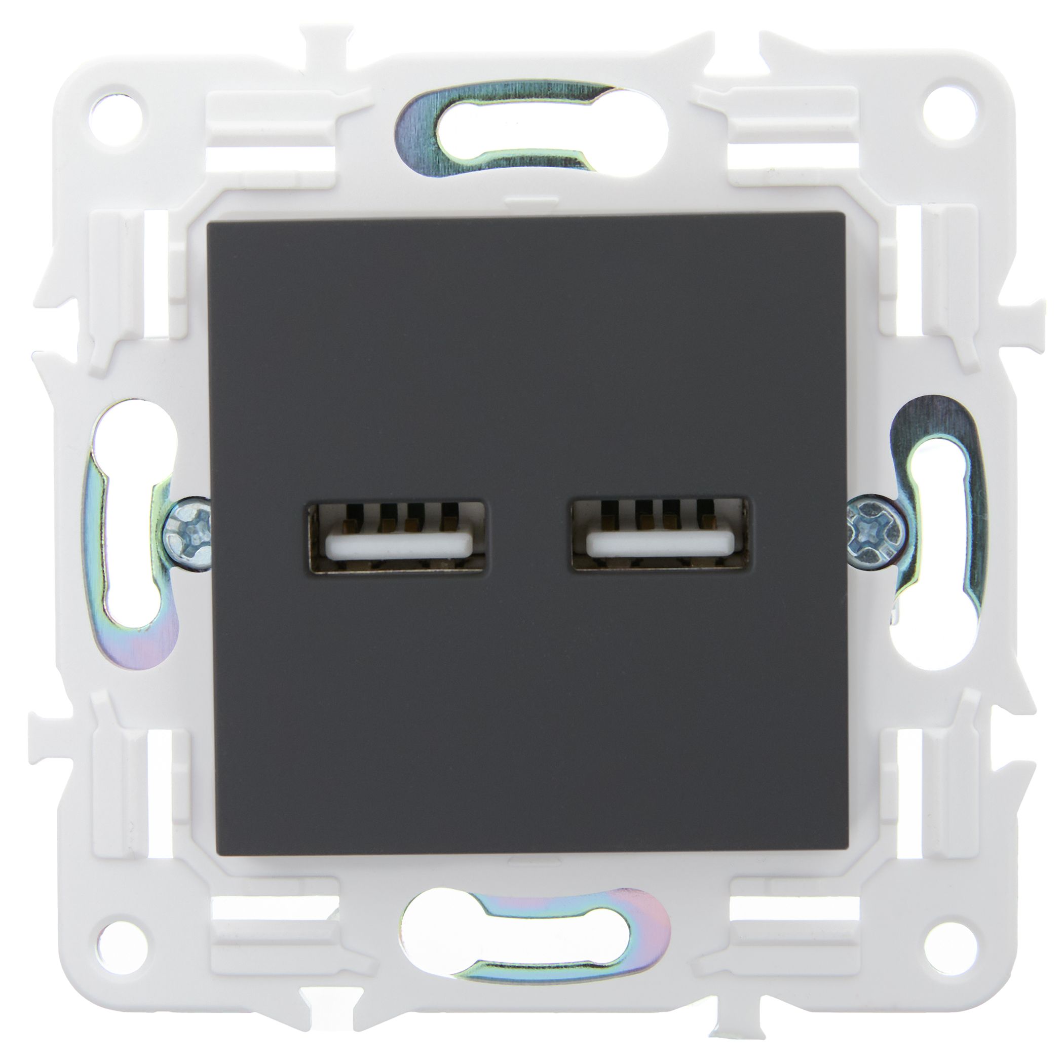 SKANDY Розетка USB A+A 3,1А SK-R15G графит IEK — фото