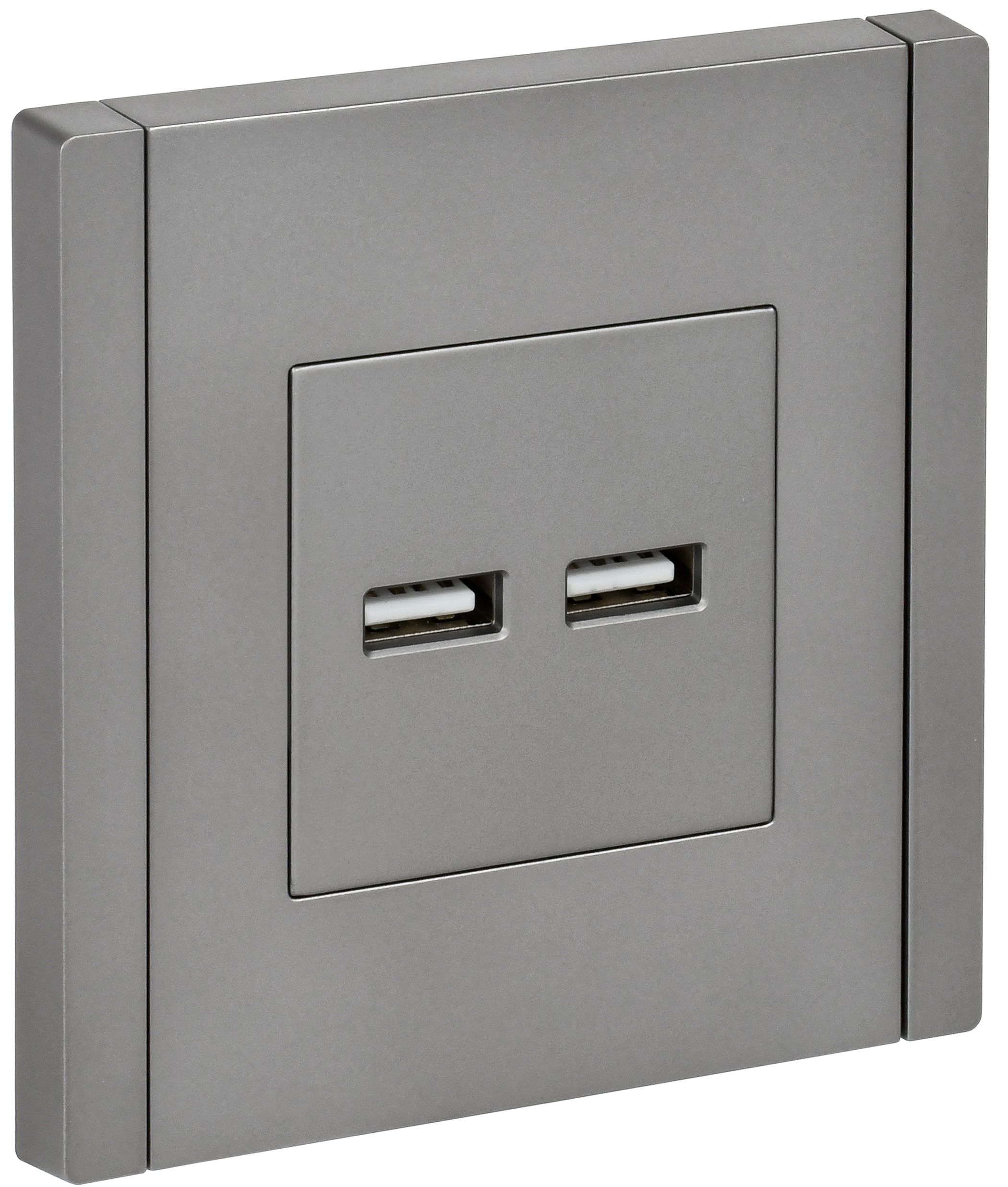 FORTE&PIANO Розетка USB A+A 3,1А FP549 сталь IEK — фото